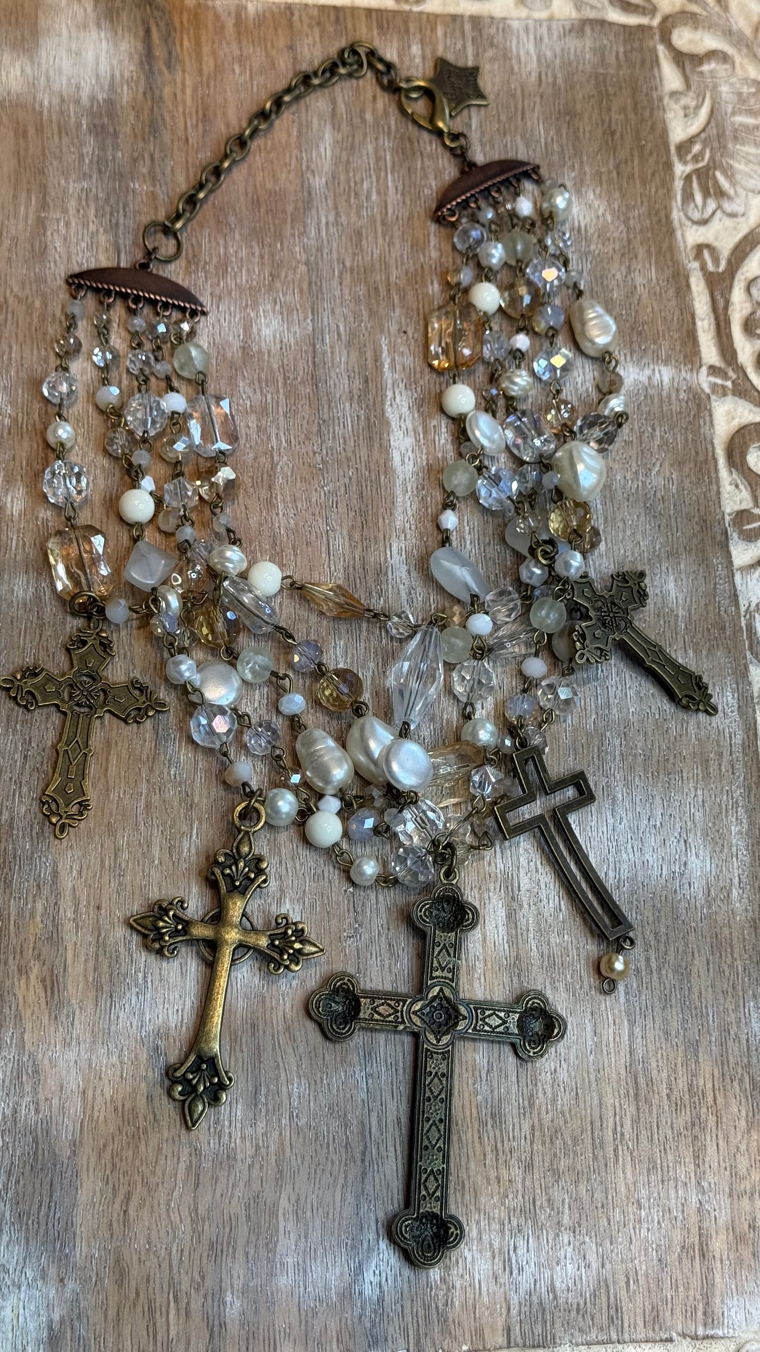 Five Strand Cross Necklace