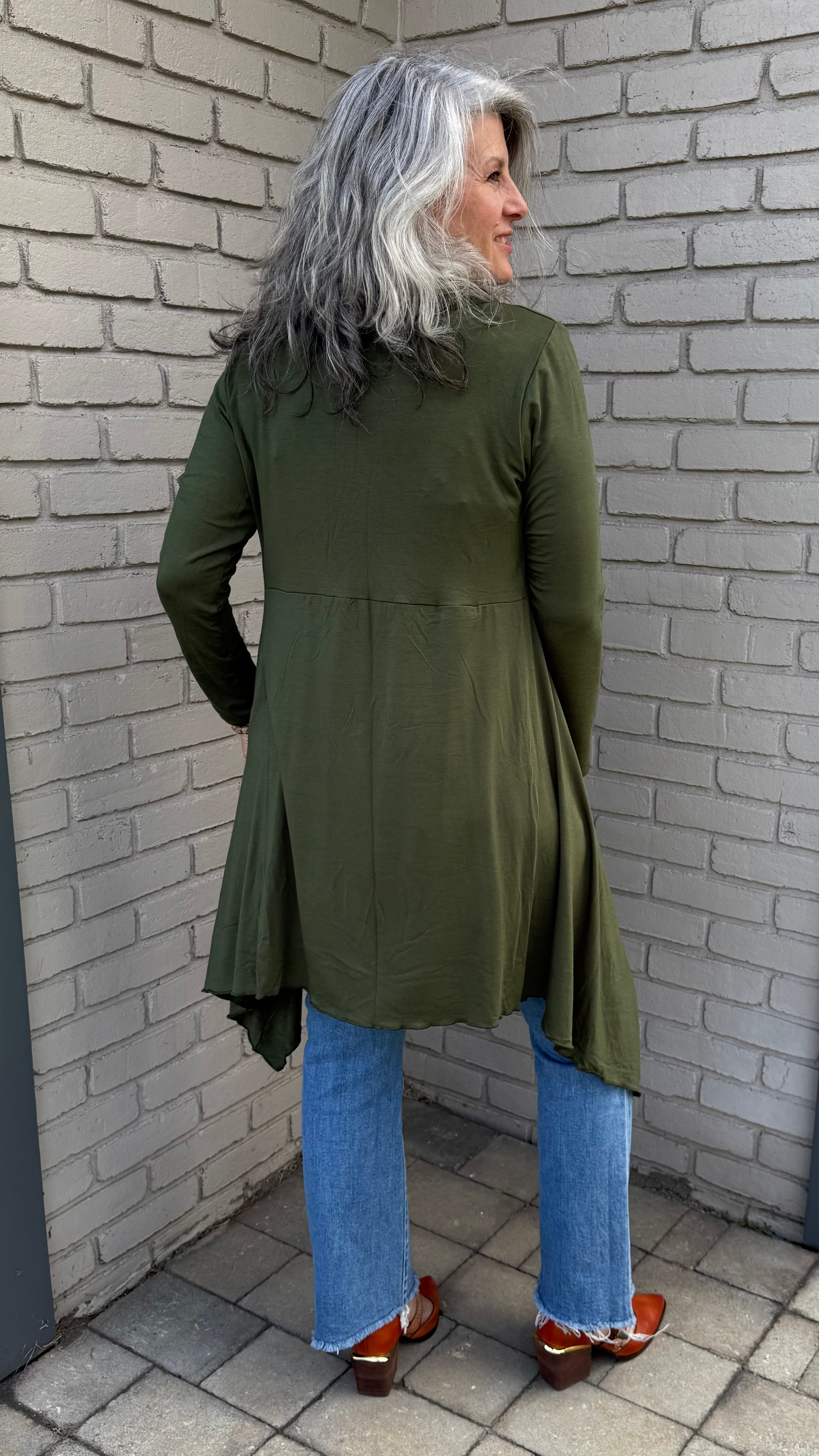 Forest Green Knit Cardigan