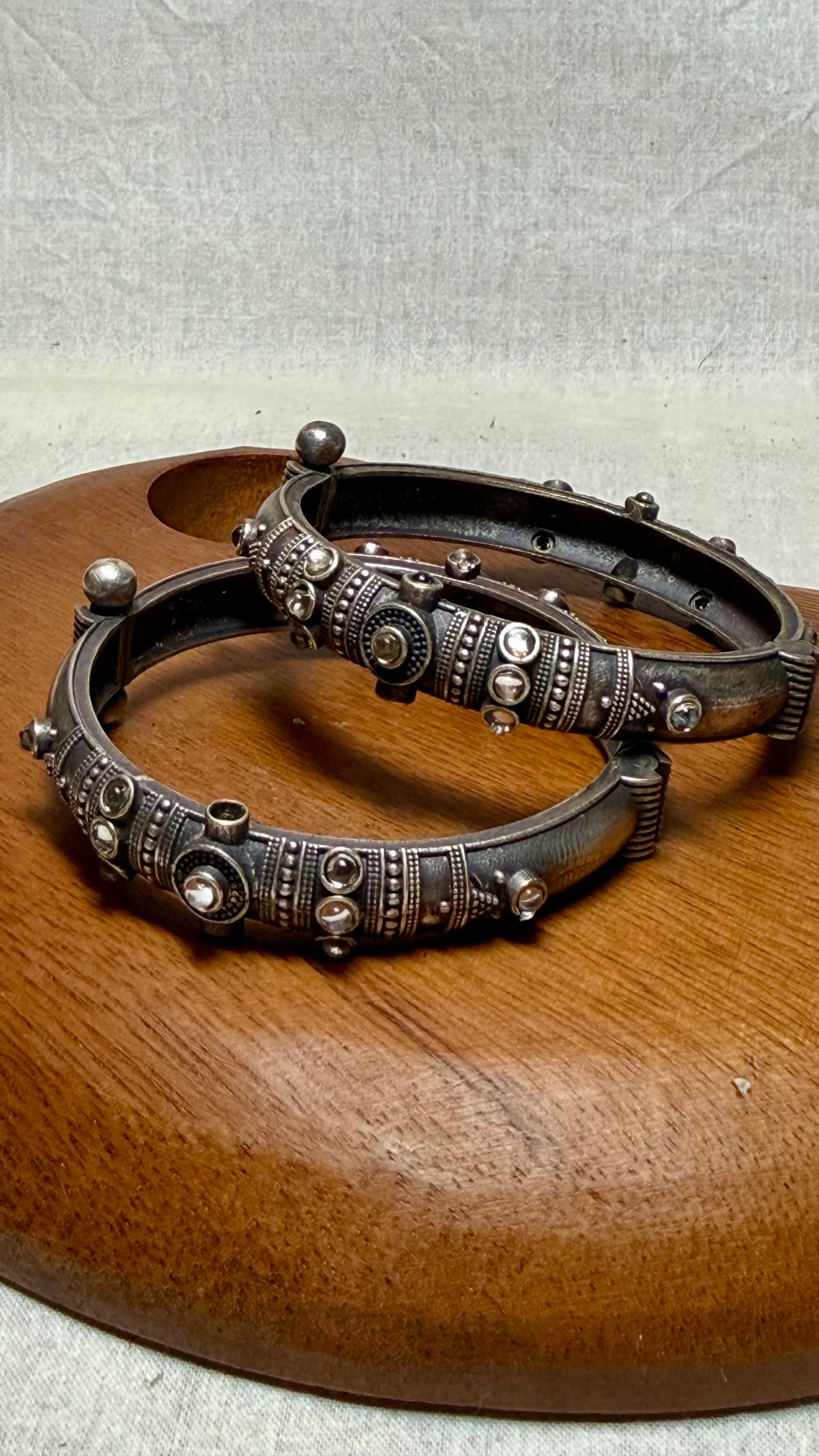 Hinged Exotic Silver Bracelet