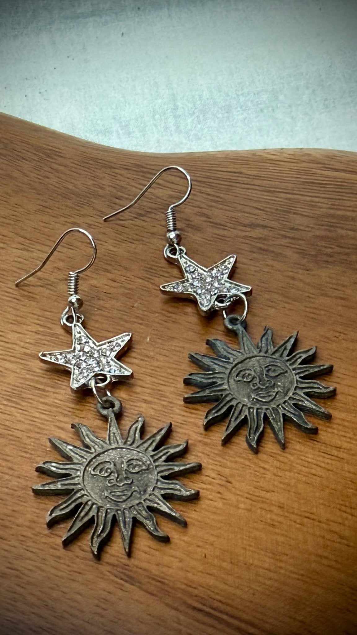 Sun &amp; Star Earrings - Vintage Vault Boutique