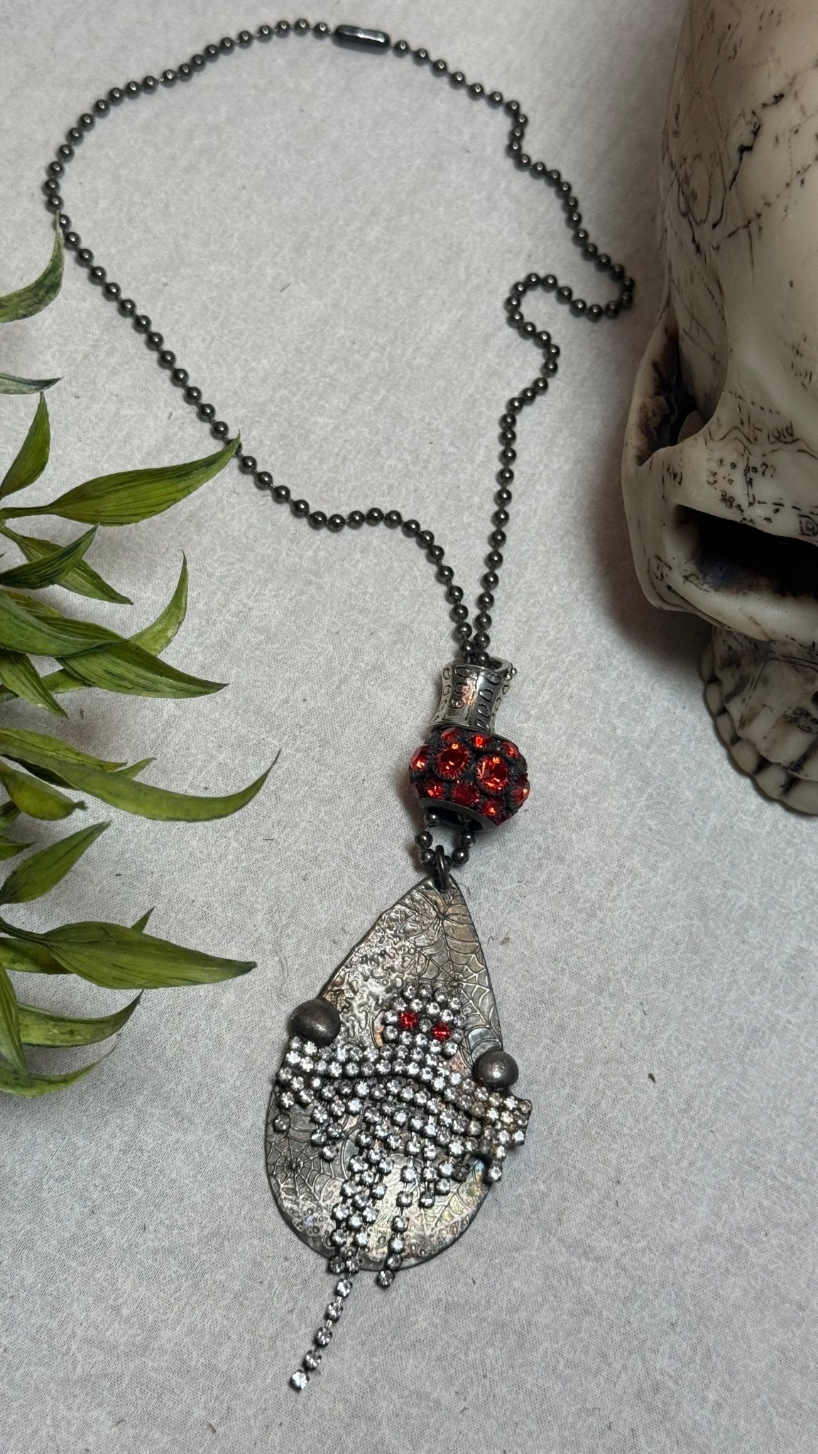 Ghost Bling Ball Necklace - Vintage Vault Boutique
