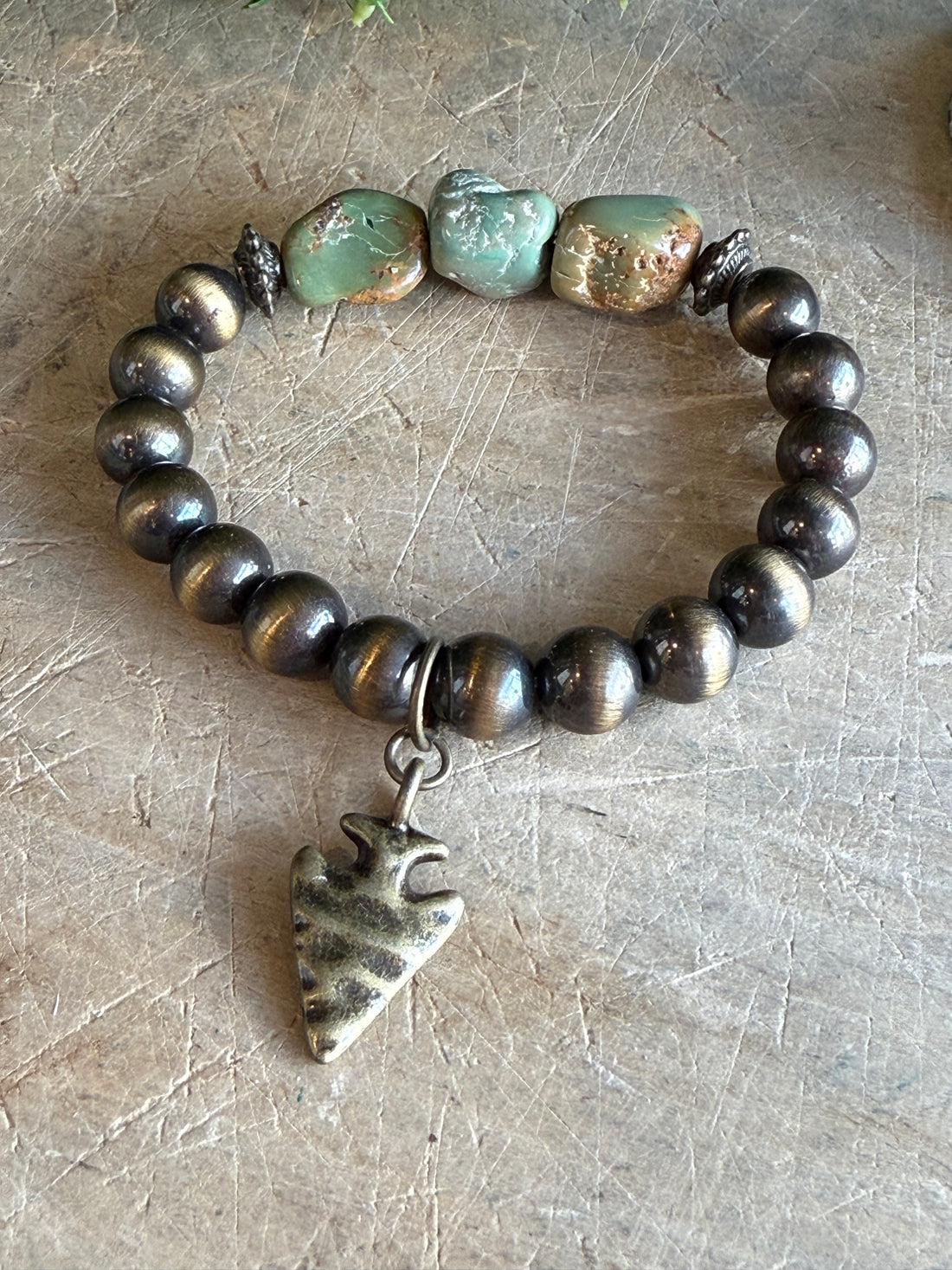 Turquoise Nugget Stretch Bracelet