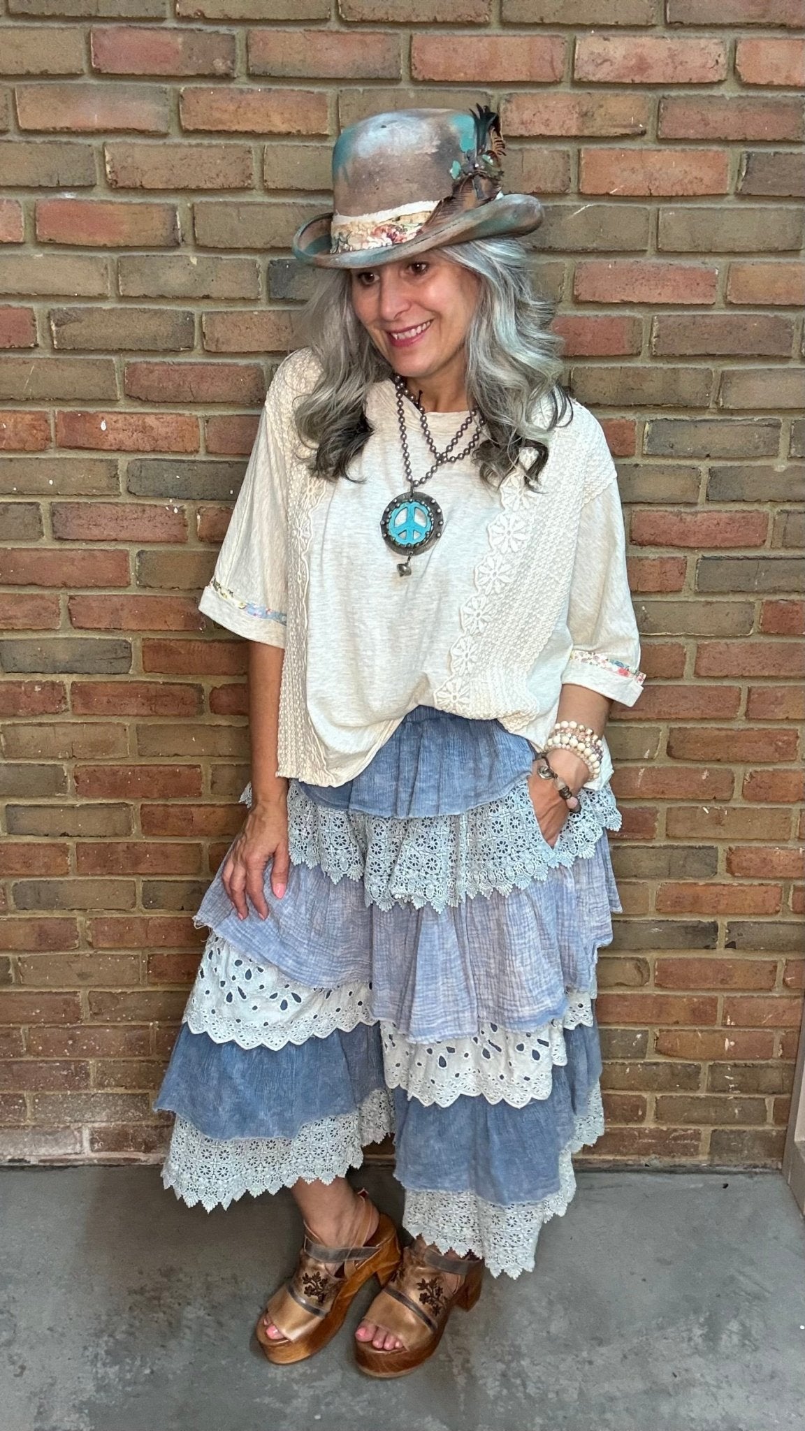Tiered Wide Leg Crop Pant - Vintage Vault Boutique