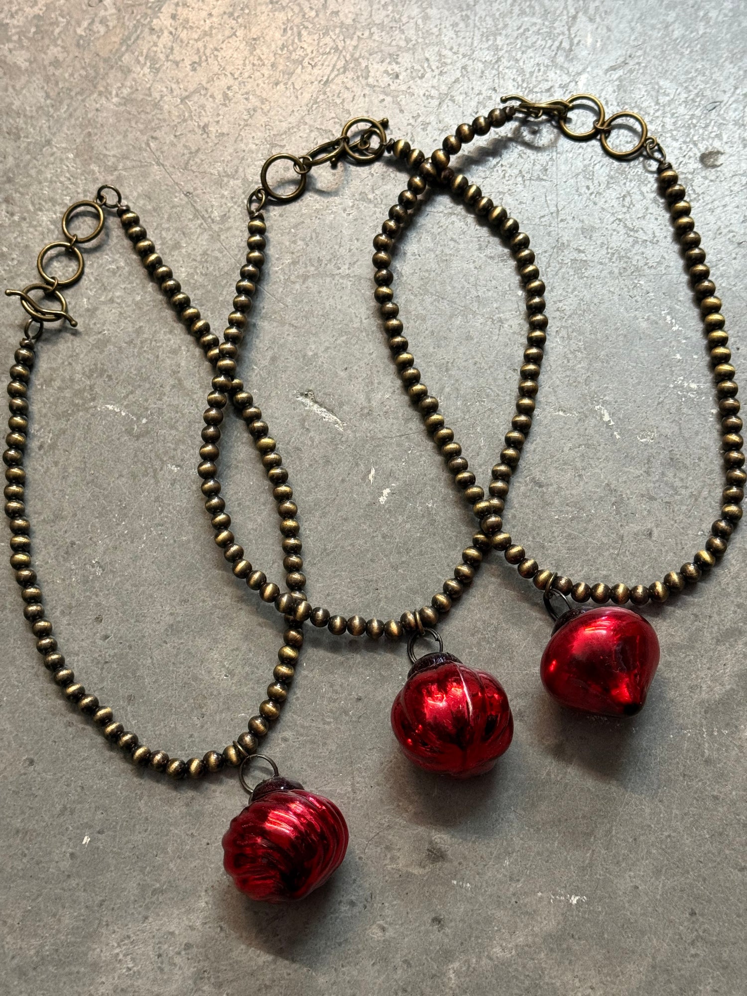 Red Christmas Ornament Necklace