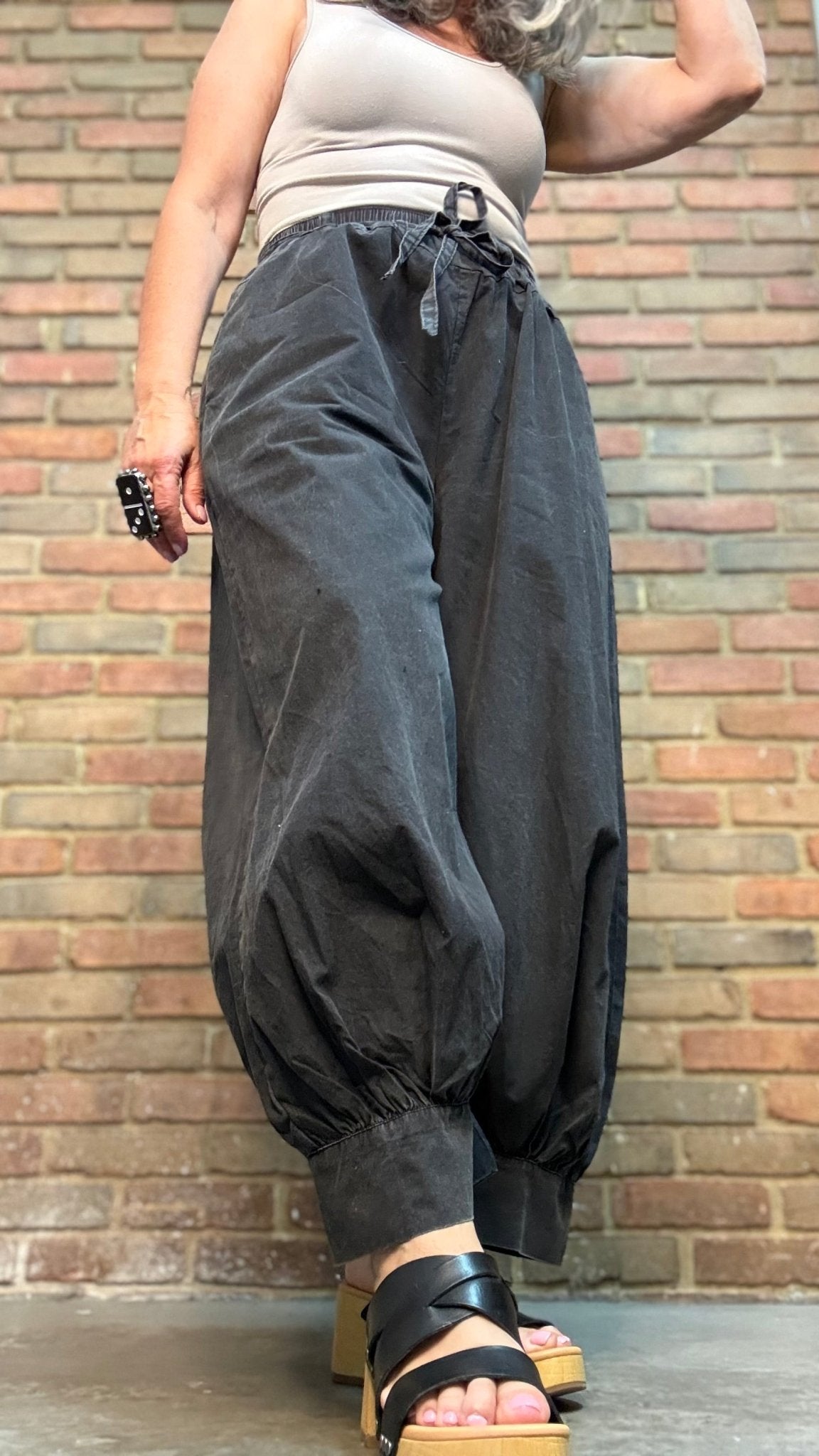 Ash Black Pull On Pant - Vintage Vault Boutique