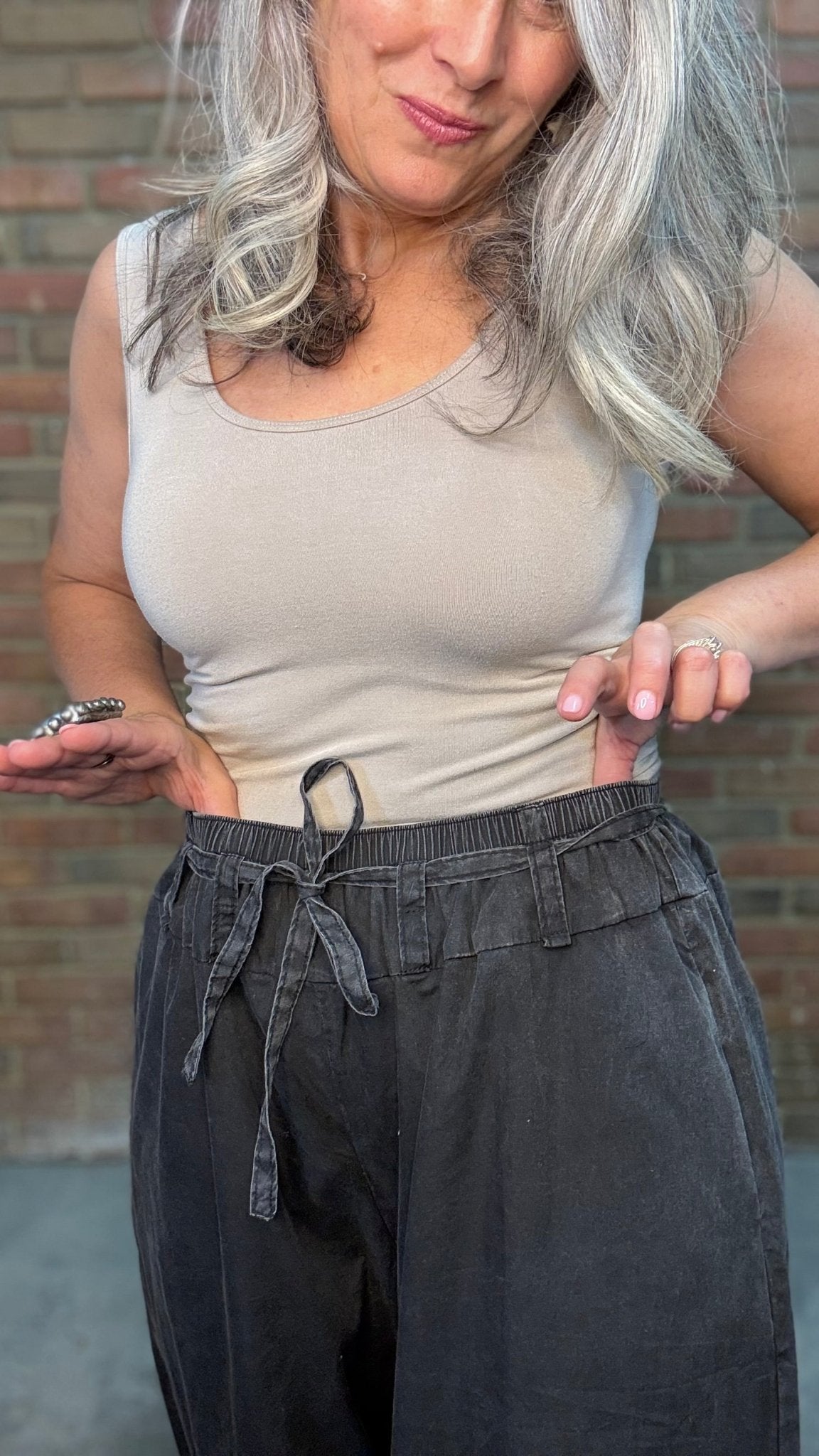 Ash Black Pull On Pant - Vintage Vault Boutique