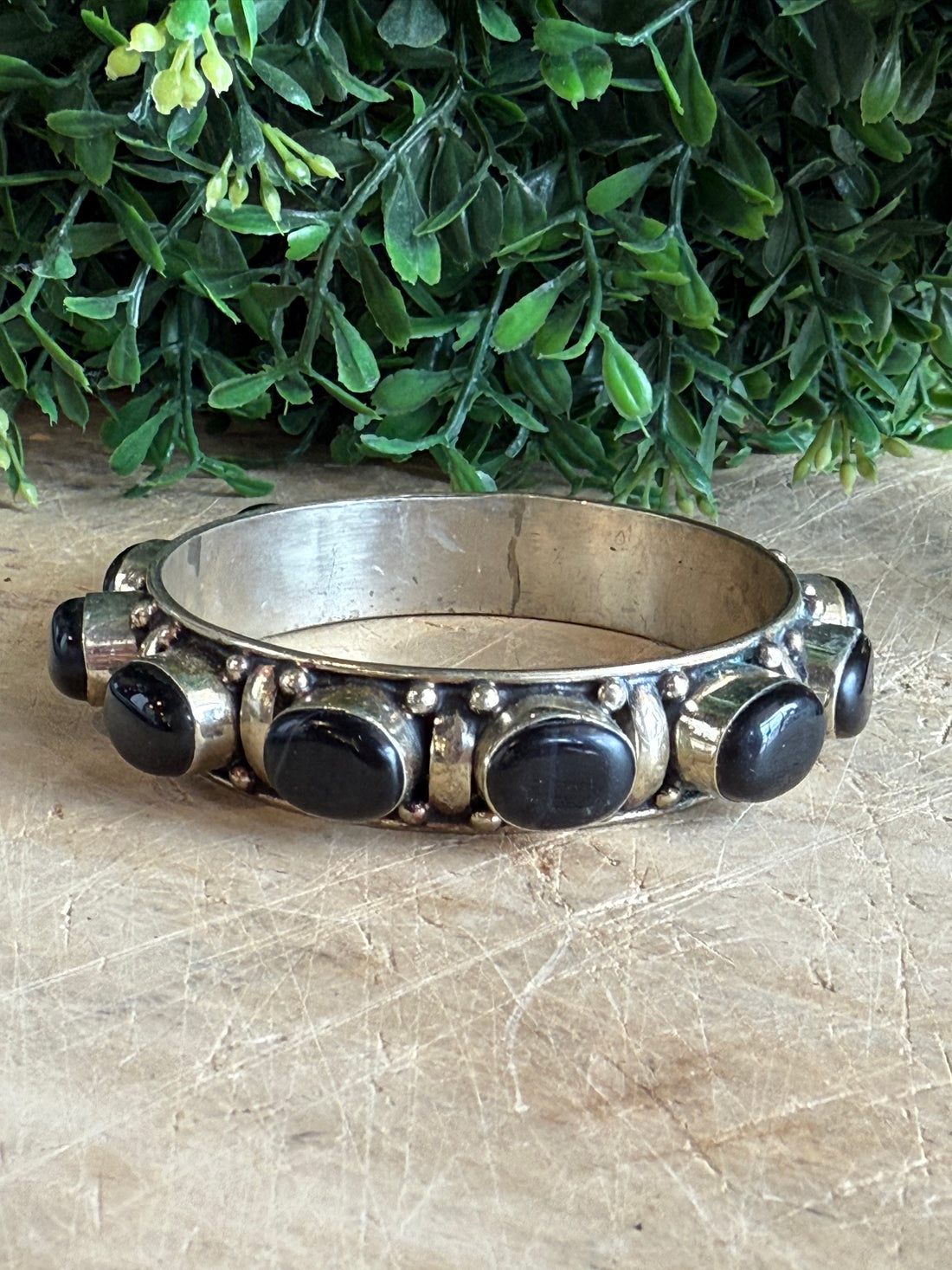Onyx Bangle Bracelet