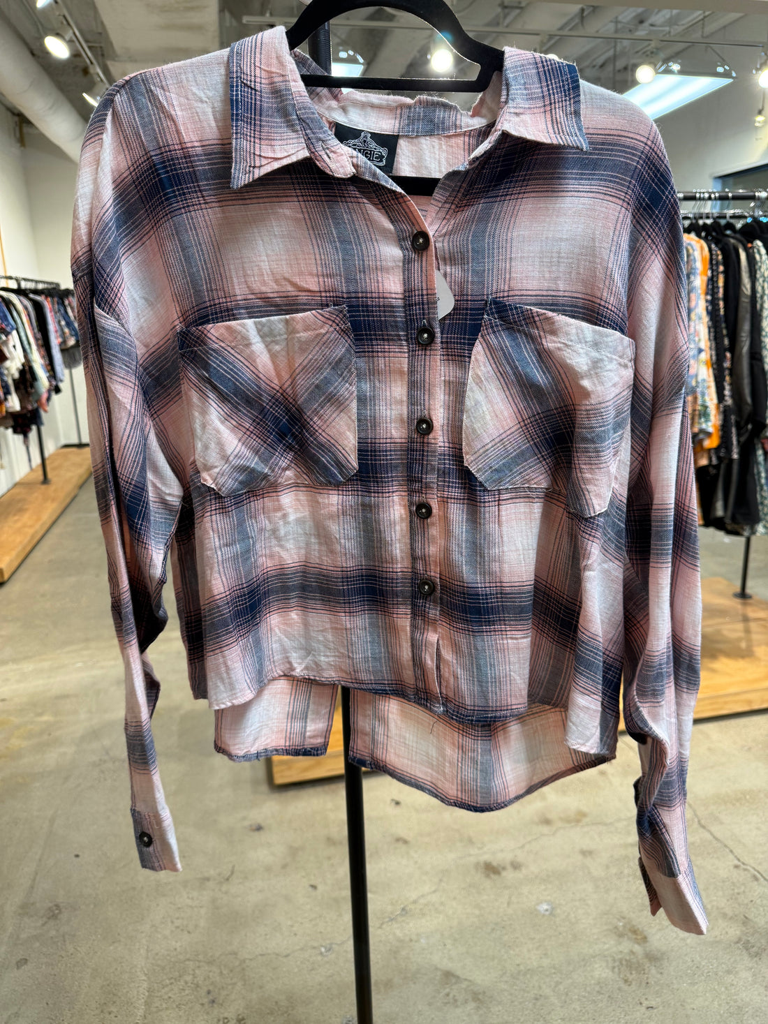 Pink Plaid Crop Top