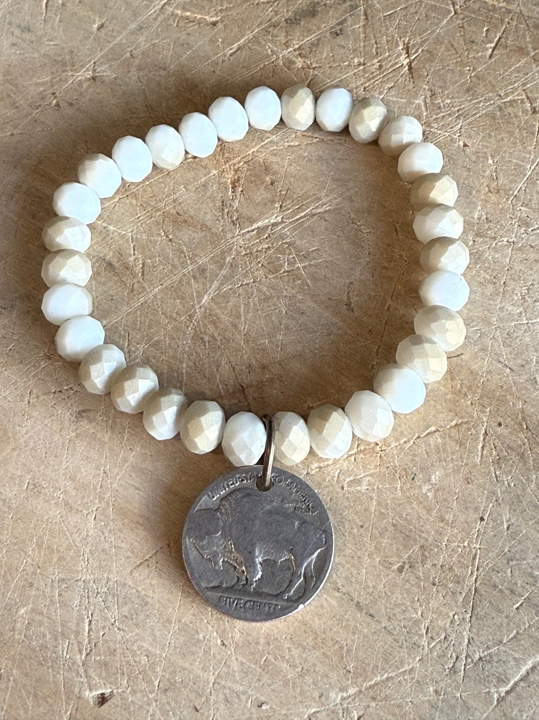 Cream Buffalo Nickel Bracelet