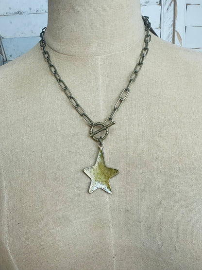 Bronze Toggle Star Necklace  - Vintage Vault Boutique