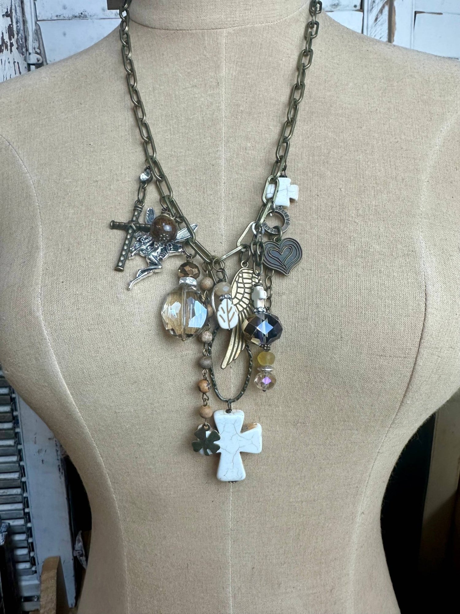 Gypsy Junk Originals - Natural Cross Necklace - Vintage Vault Boutique