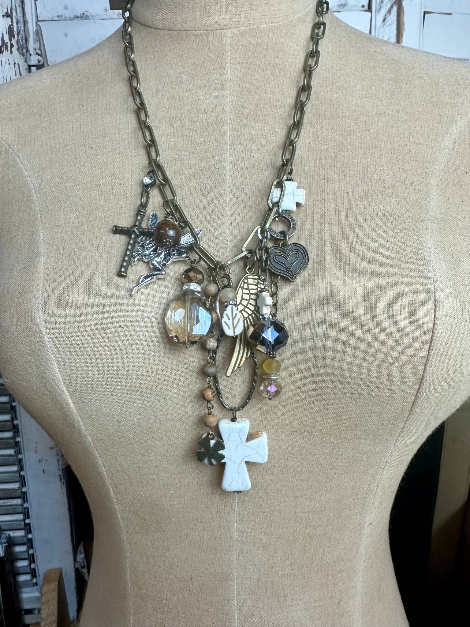 Gypsy Junk Originals - Natural Cross Necklace - Vintage Vault Boutique