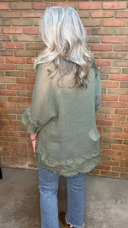 Cotton Mesh Knit Top - Vintage Vault Boutique