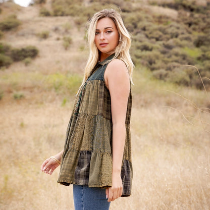 Boho Sleeveless Patchwork Top