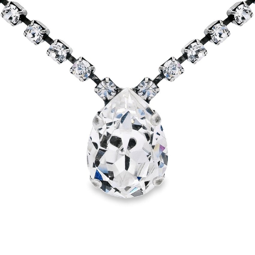 Milli Necklace Clear/Antique Silver - Vintage Vault Boutique