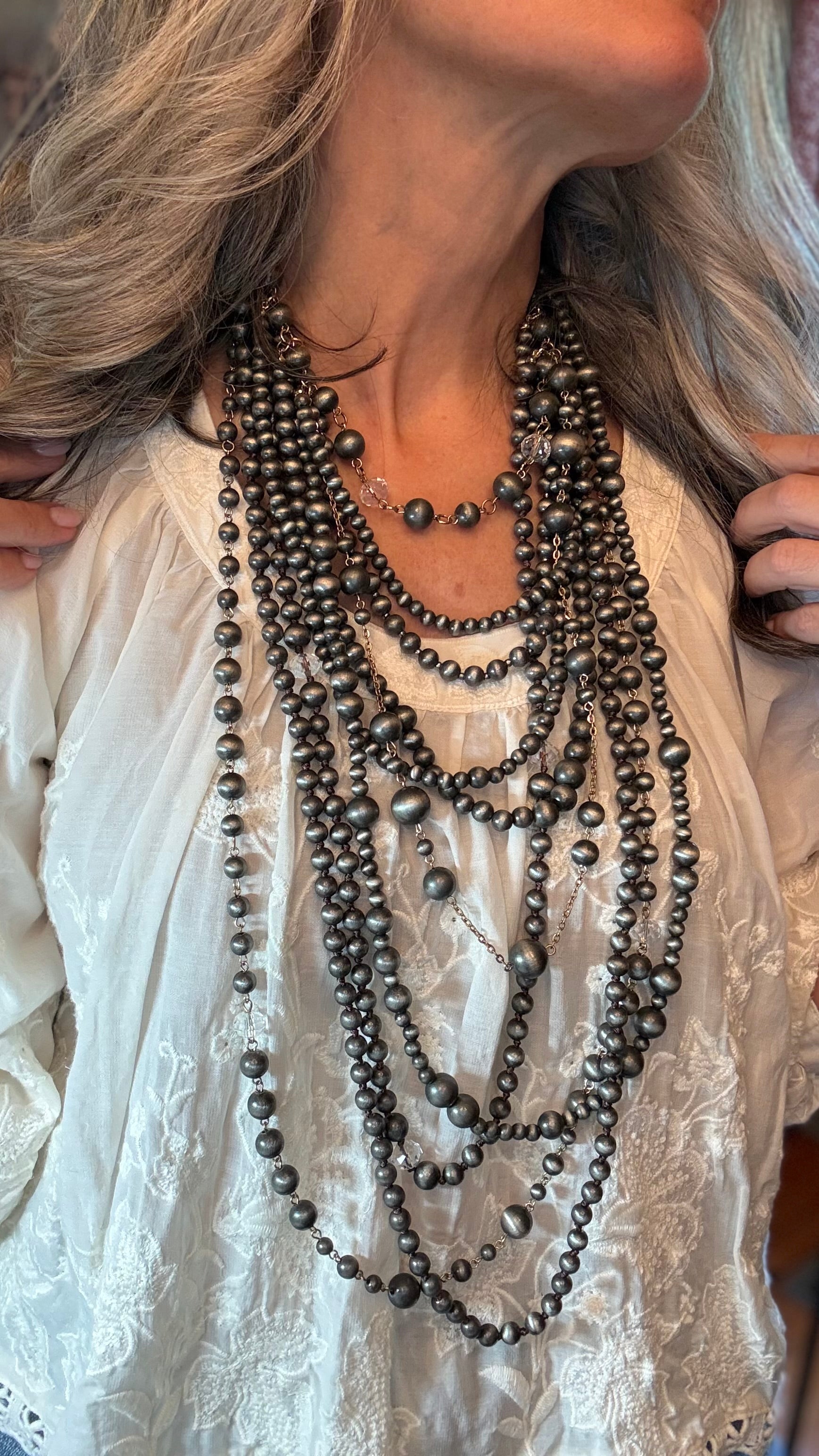 Multi Strand Desert Pearl Necklace