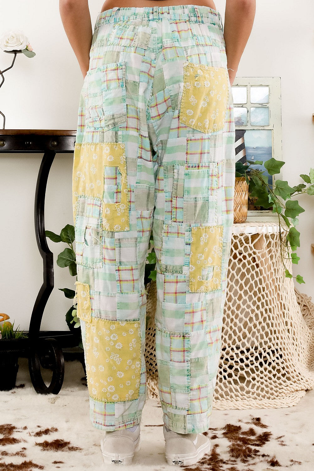 Green Patchwork Pants 