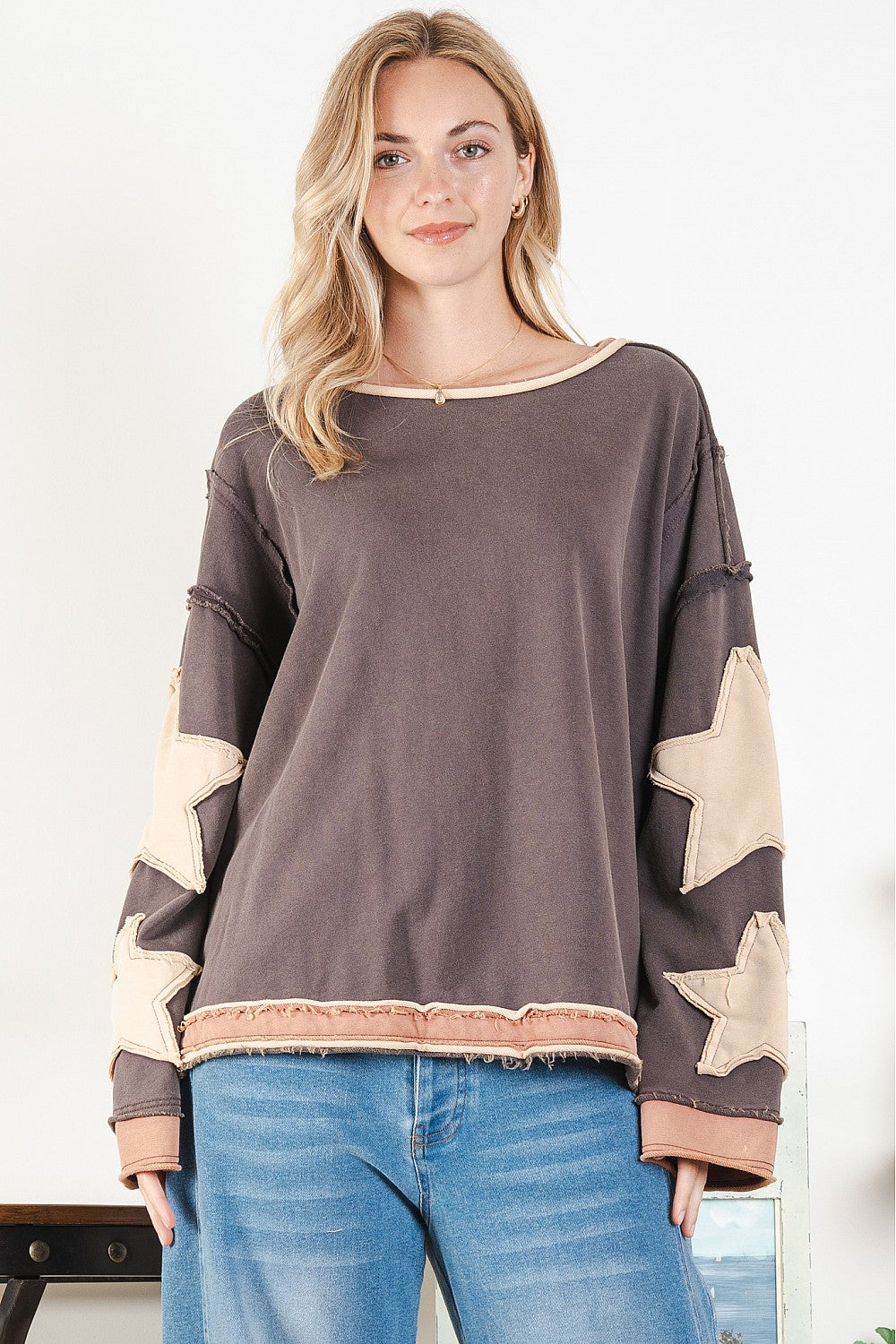 Star Sleeve Sweatshirt 