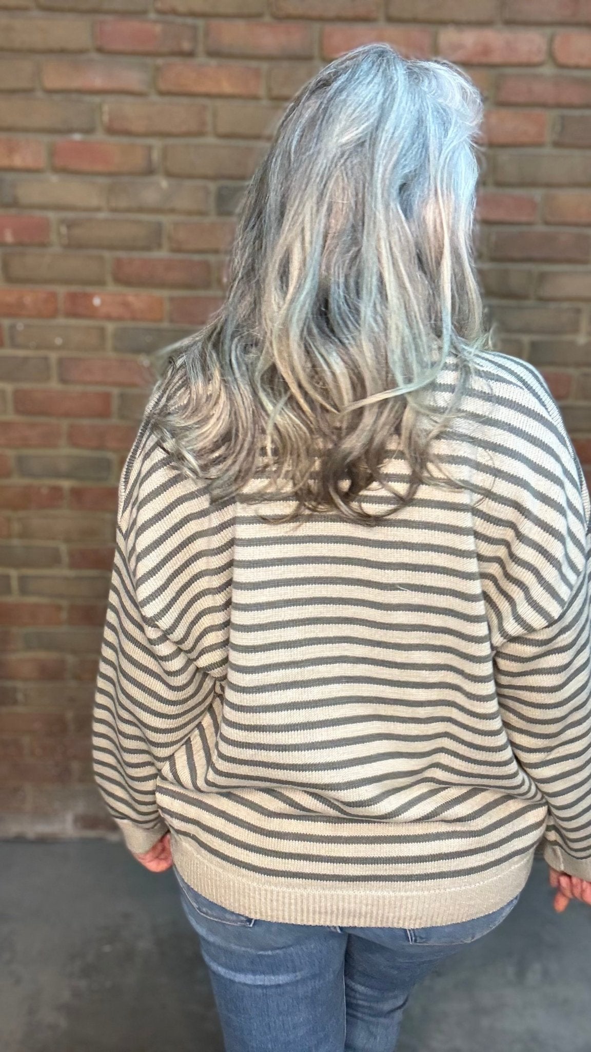 Striped Button Up Cardigan - Vintage Vault Boutique