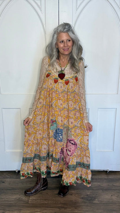 Sunwashed Bloom Dress - Golden - Vintage Vault Boutique