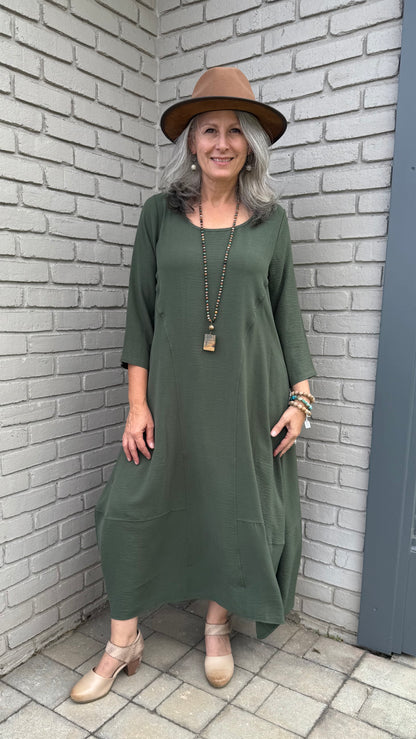 Army Green Airflow Dress