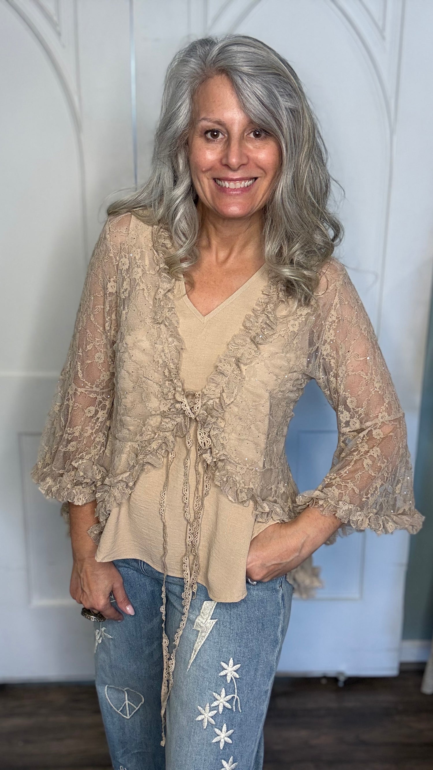 Taupe V-Neck Tank Top