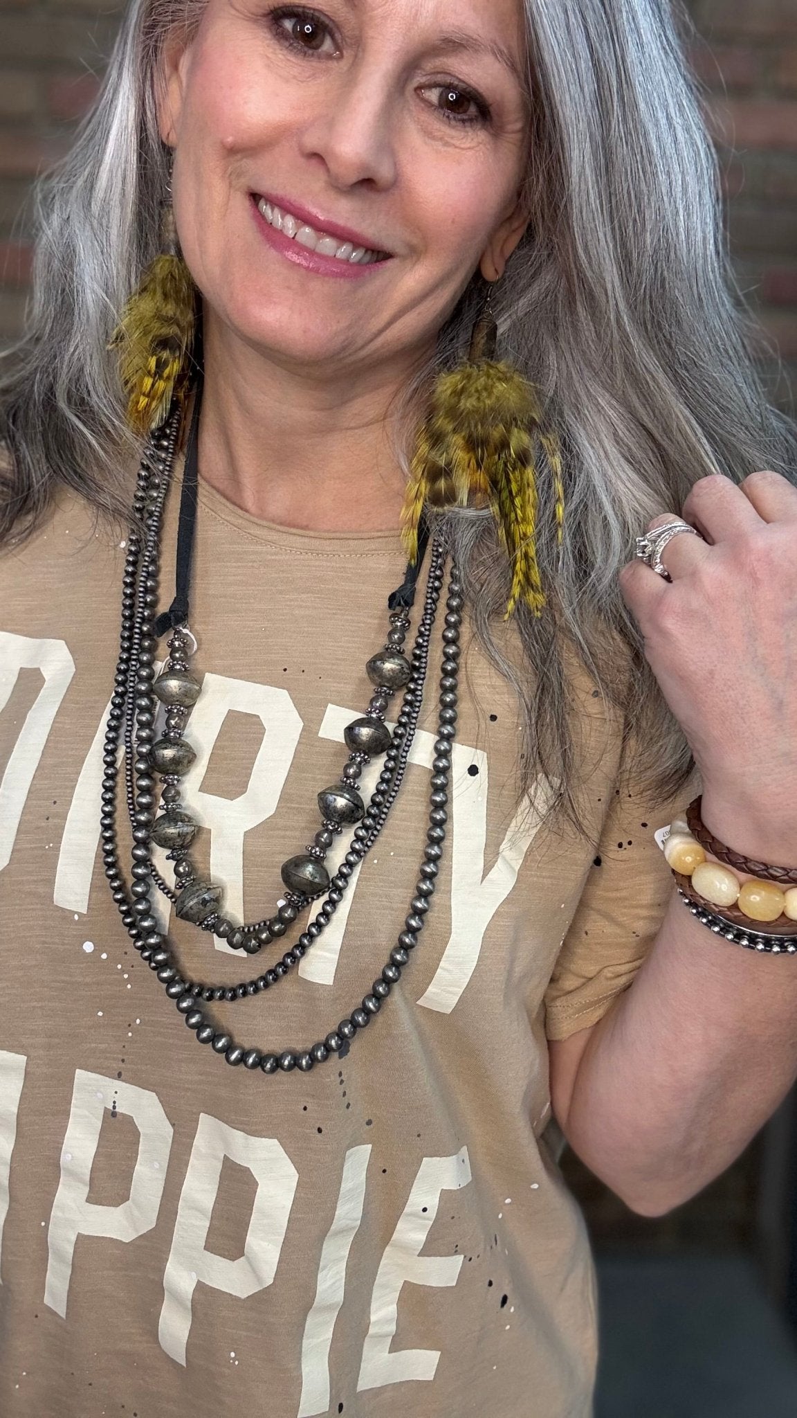 Golden Bullet Feather Earring - Vintage Vault Boutique