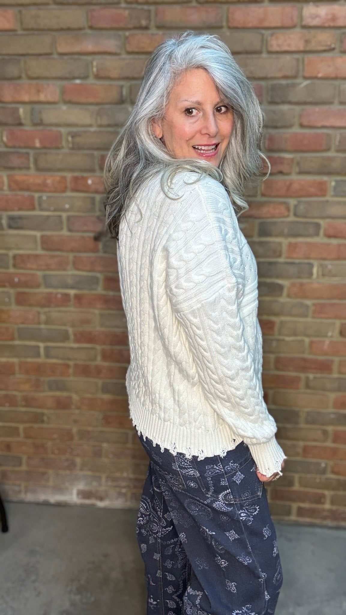 RANIA Cable Knit Sweater - Vintage Vault Boutique
