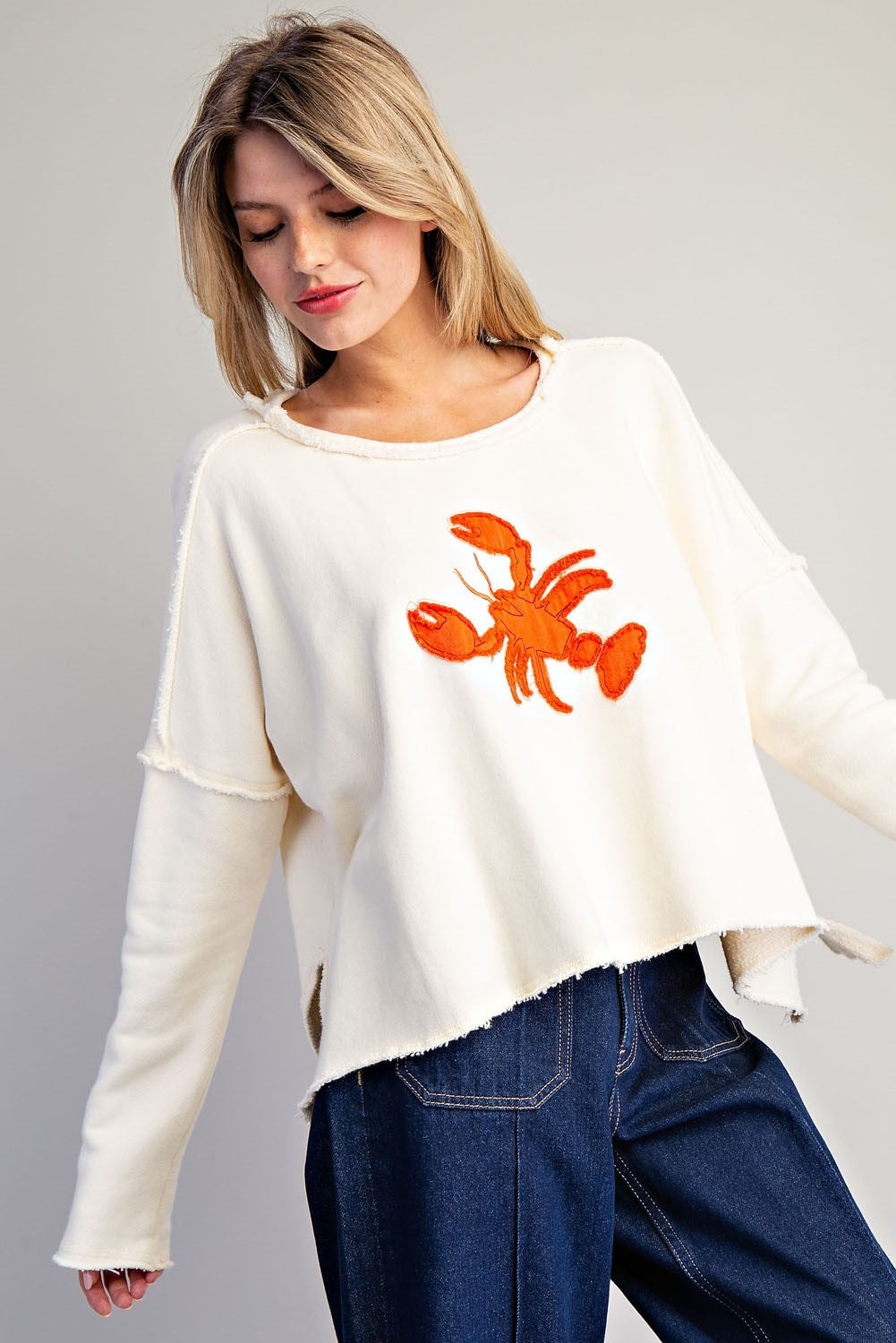Lobster Applique Pull over Top