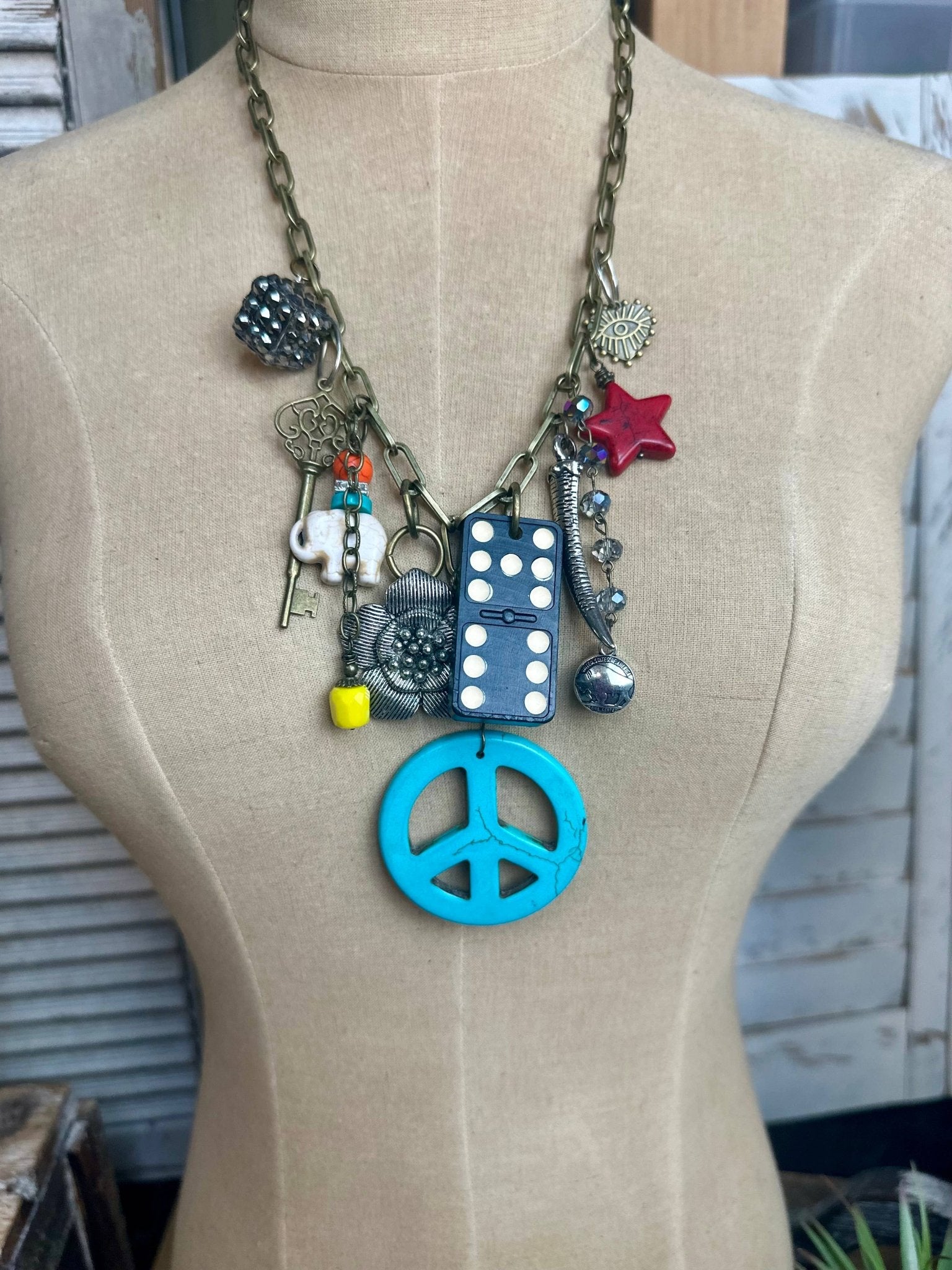 Gypsy Junk Original Necklace - Gameday - Vintage Vault Boutique