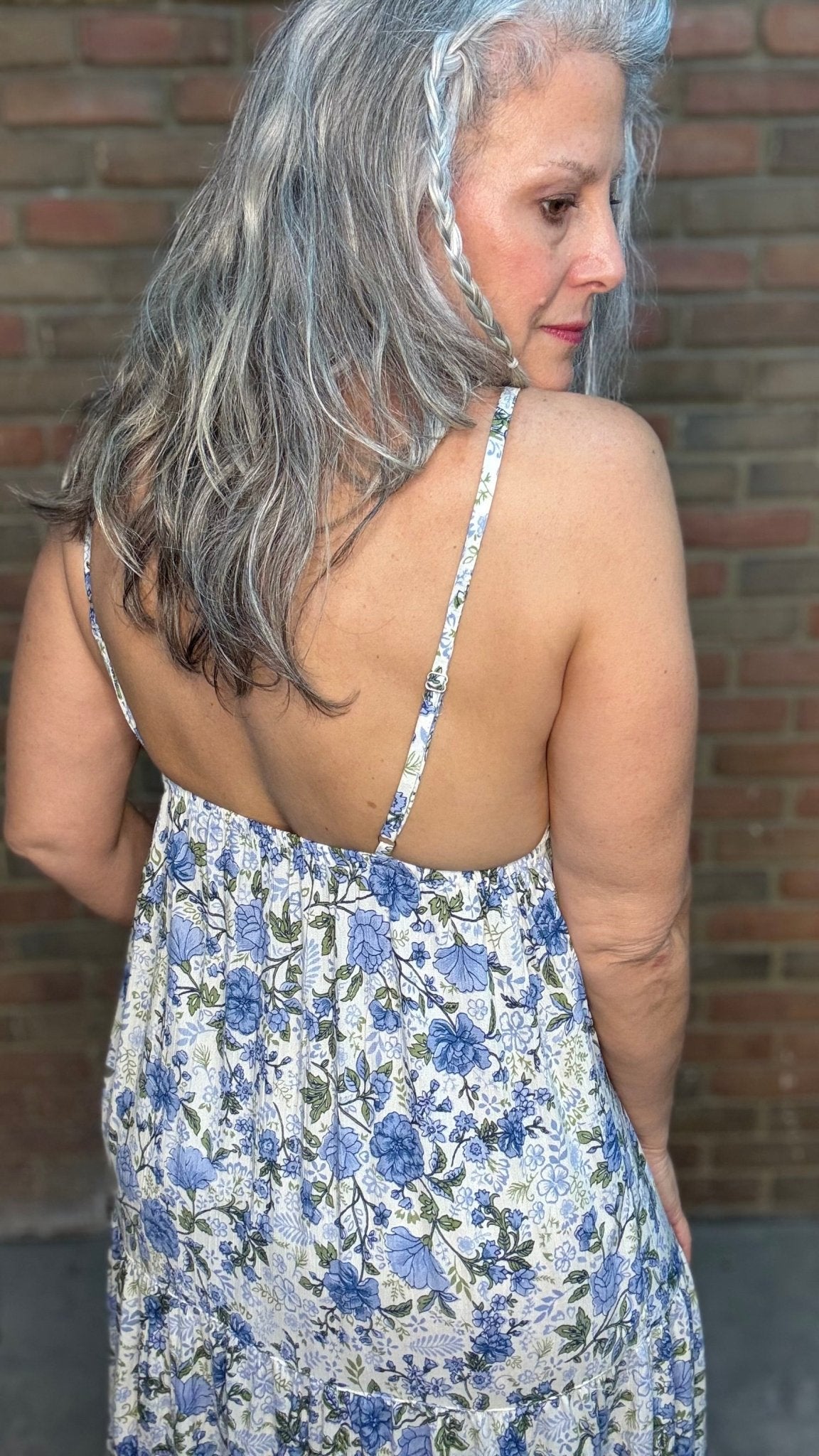 Willow Blue Tie Front Dress - Vintage Vault Boutique