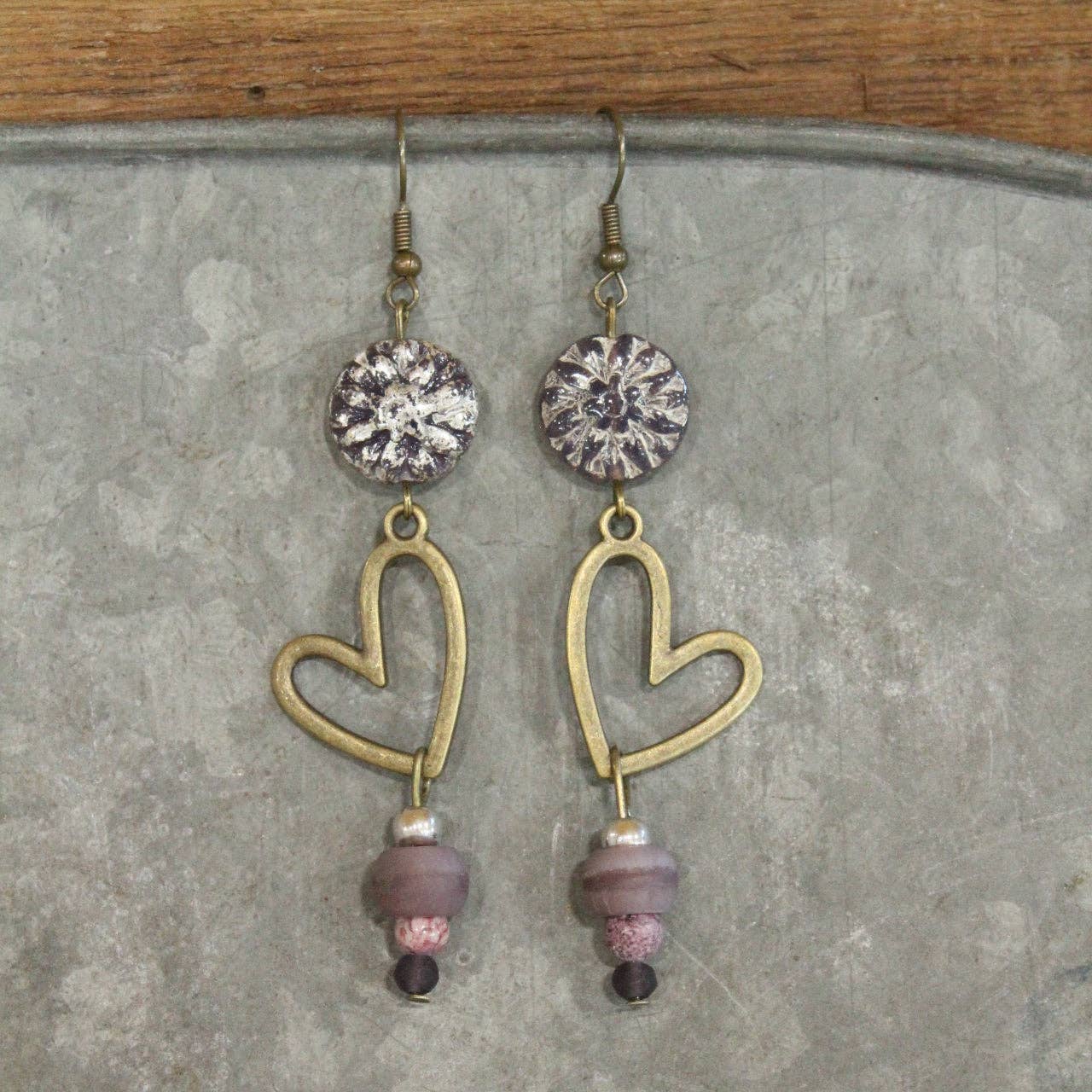 Czech These Out Plum Earrings