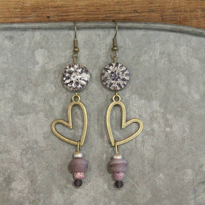 Czech These Out Plum Earrings