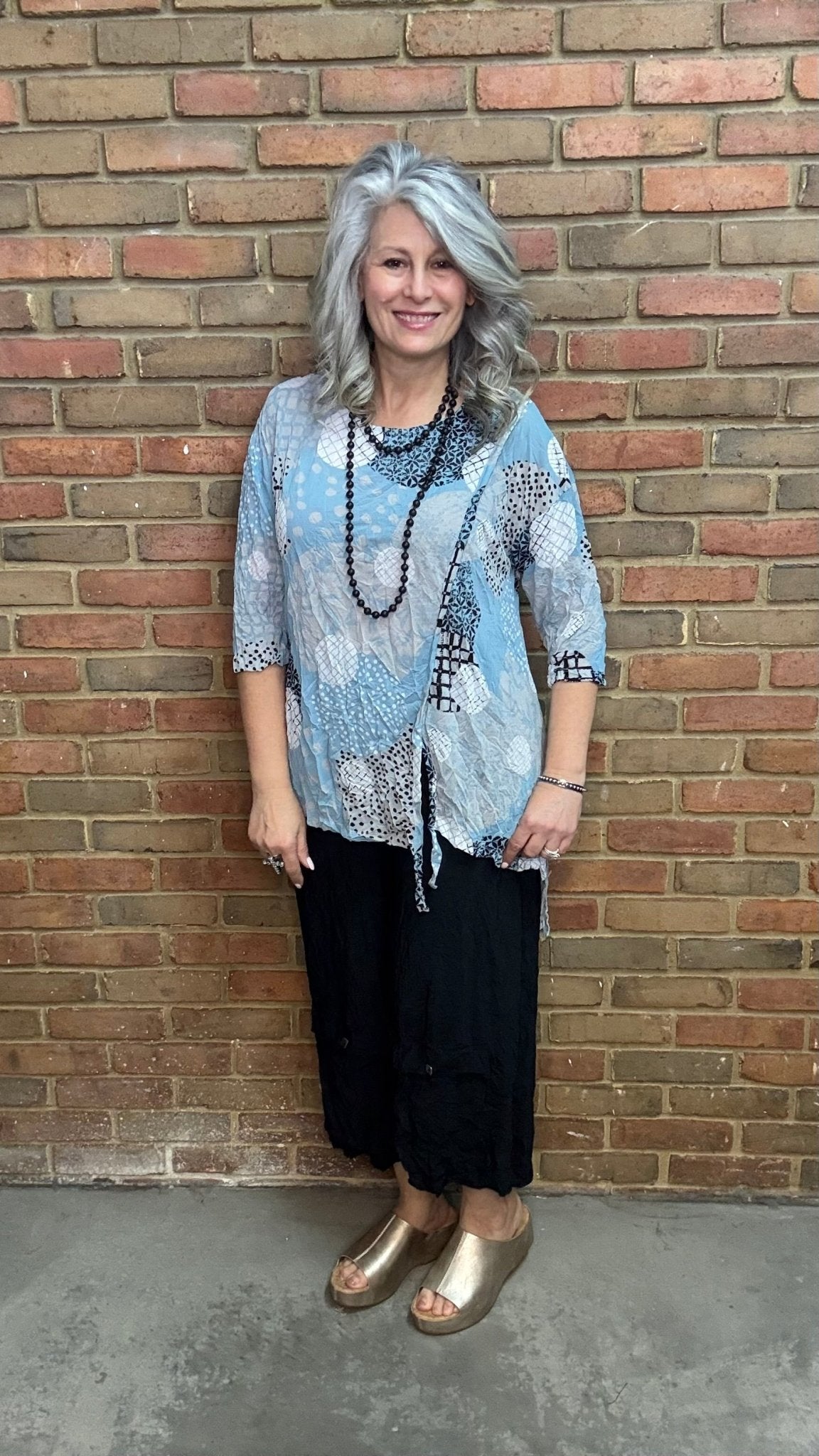 Laurie Top - Sky - Vintage Vault Boutique