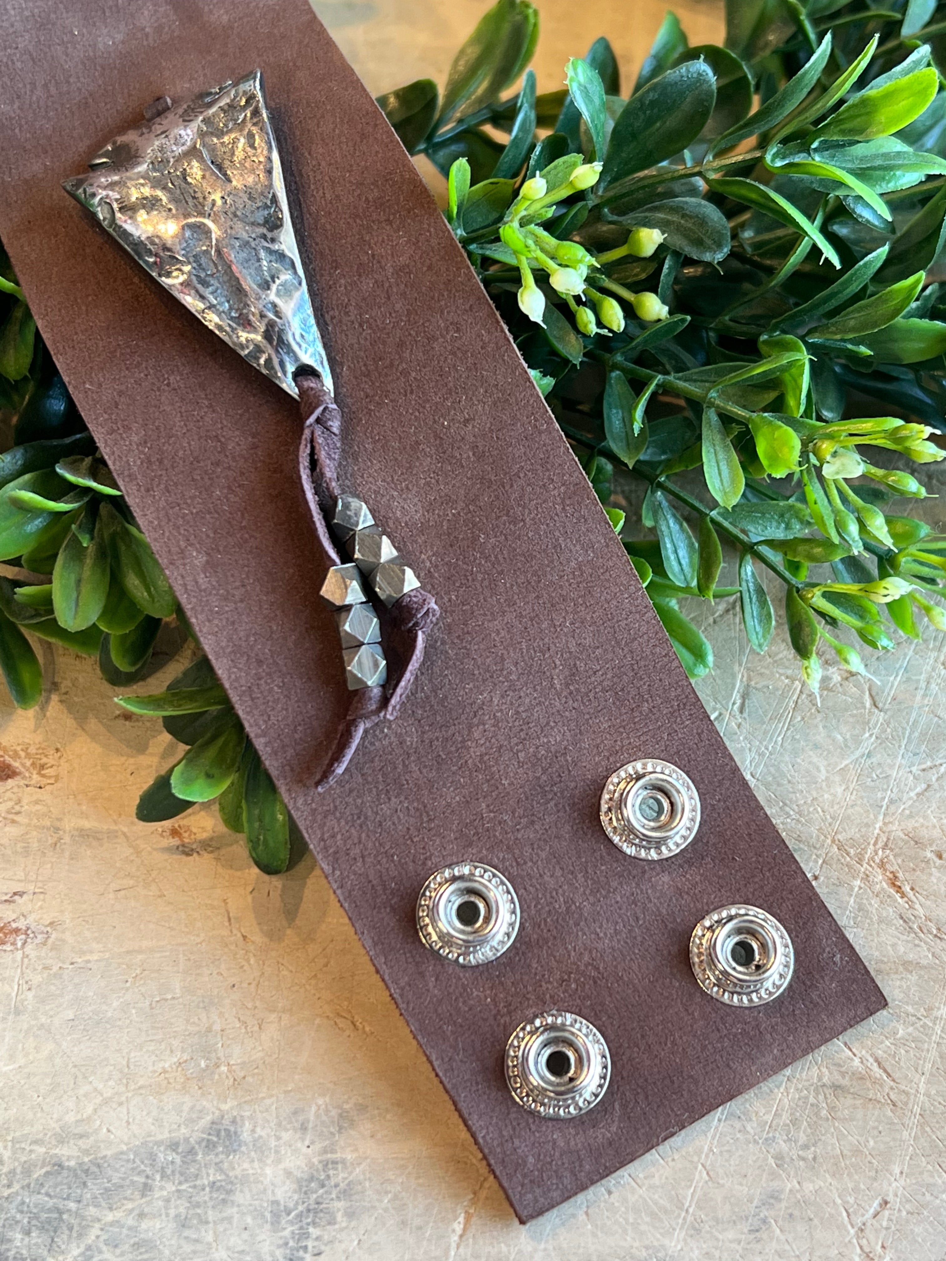 Leather Cuff with Arrow Head