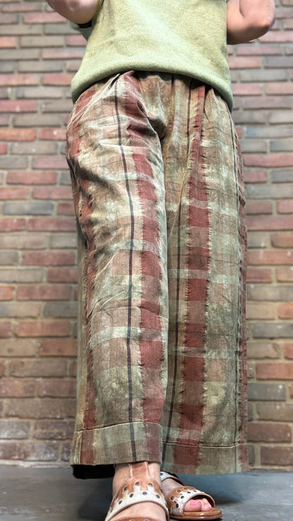 Olive Brown Plaid Pants