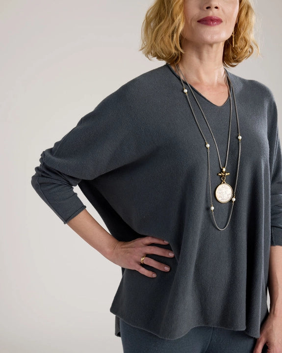 Claudia V-Neck Tunic Sweater