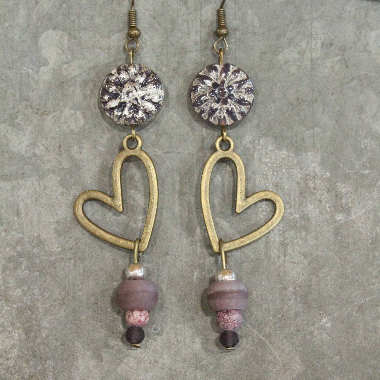 Czech These Out Plum Earrings