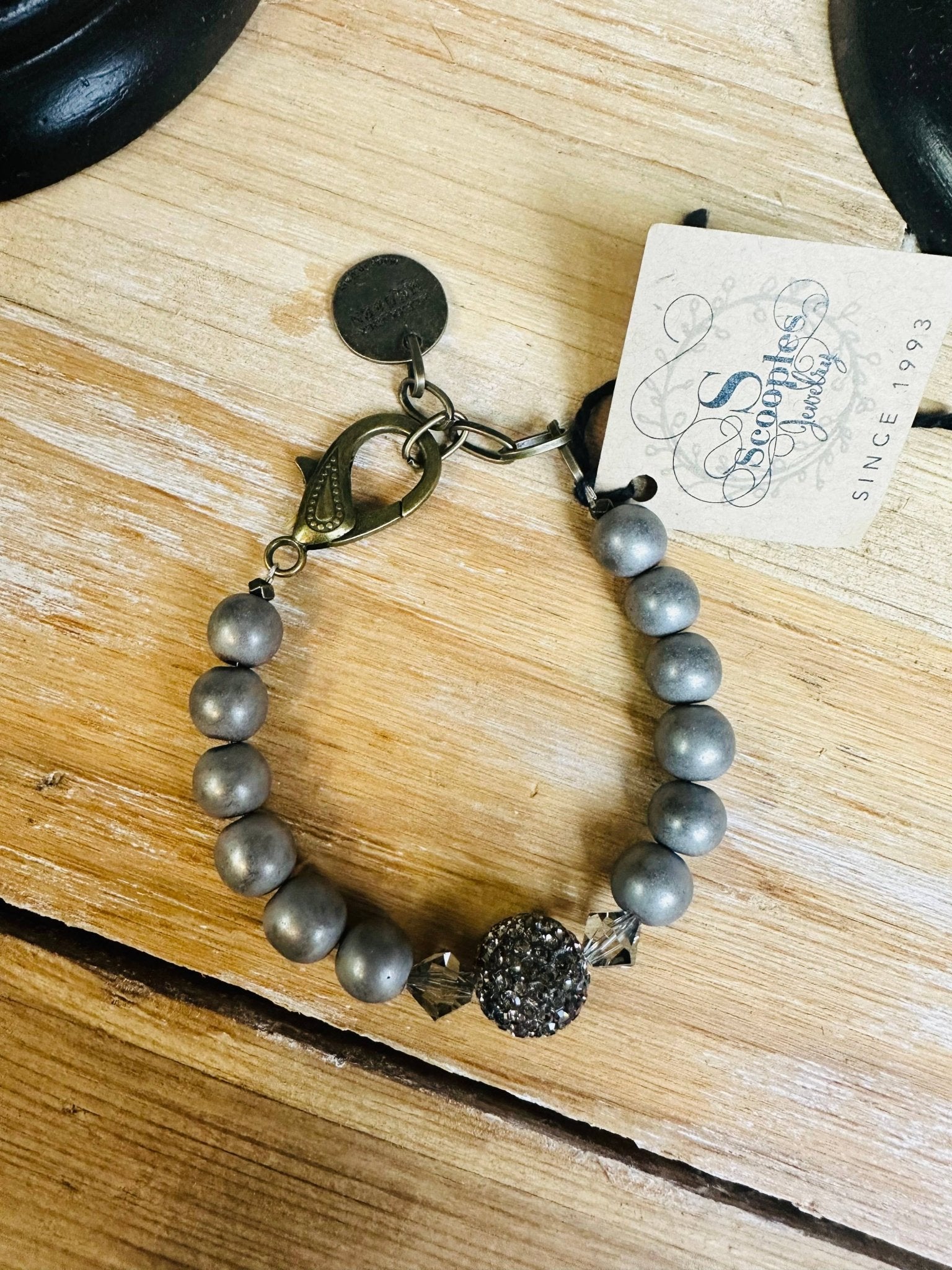 Matte Gray Diamond Bracelet - Vintage Vault Boutique