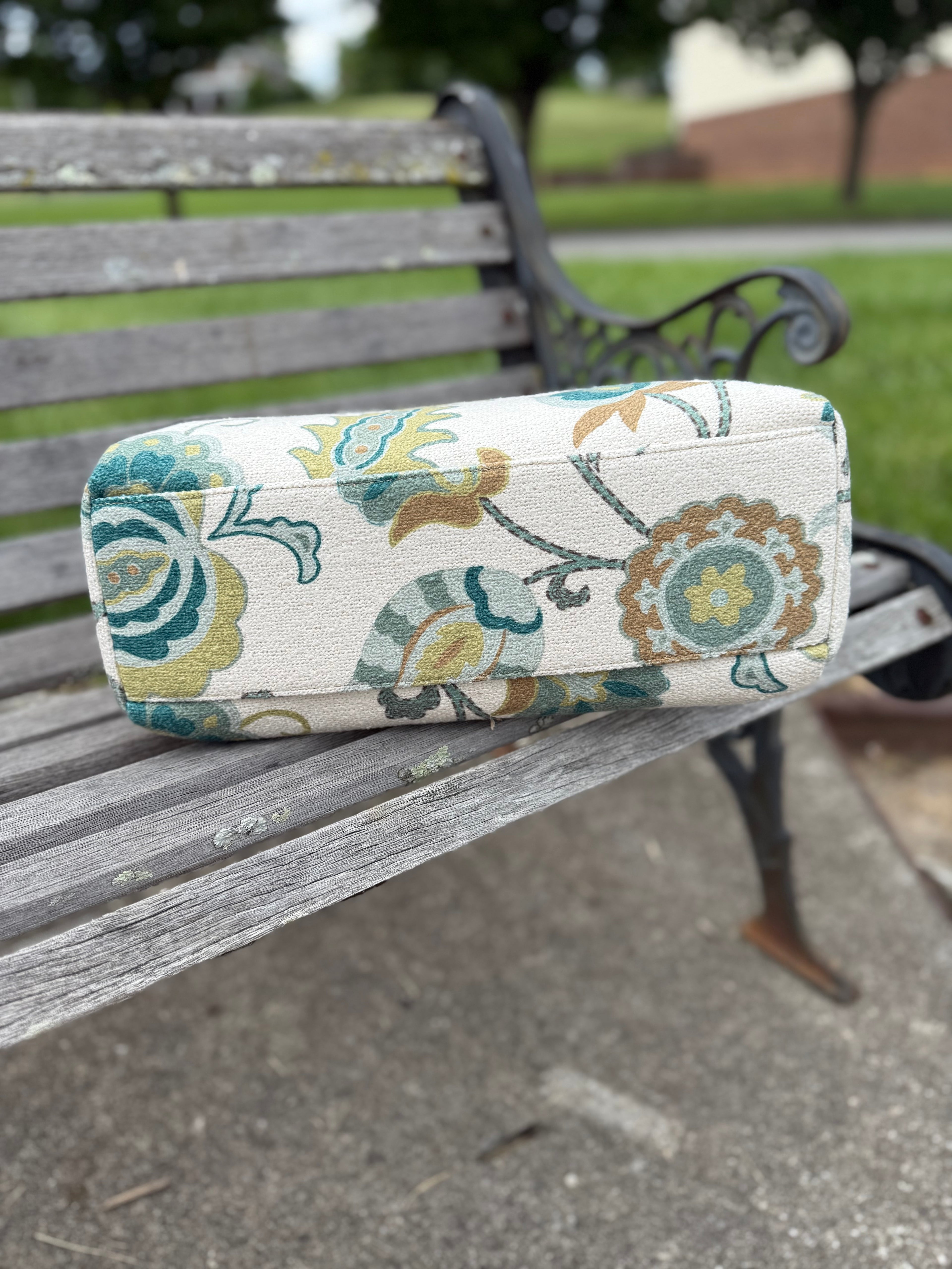Large Tapestry Bag Teal/Gold