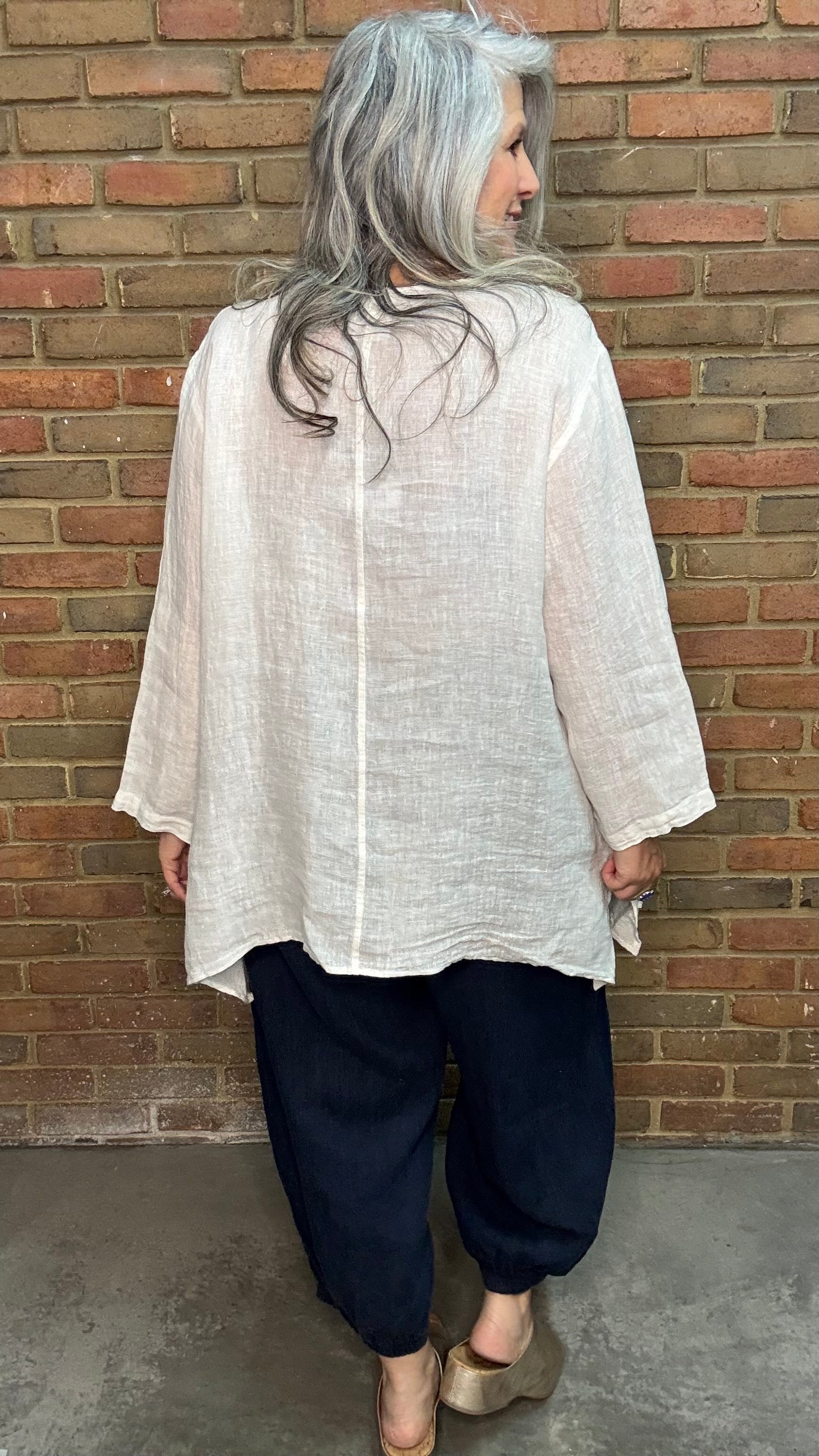 V-Neck Off White Double Layer Top