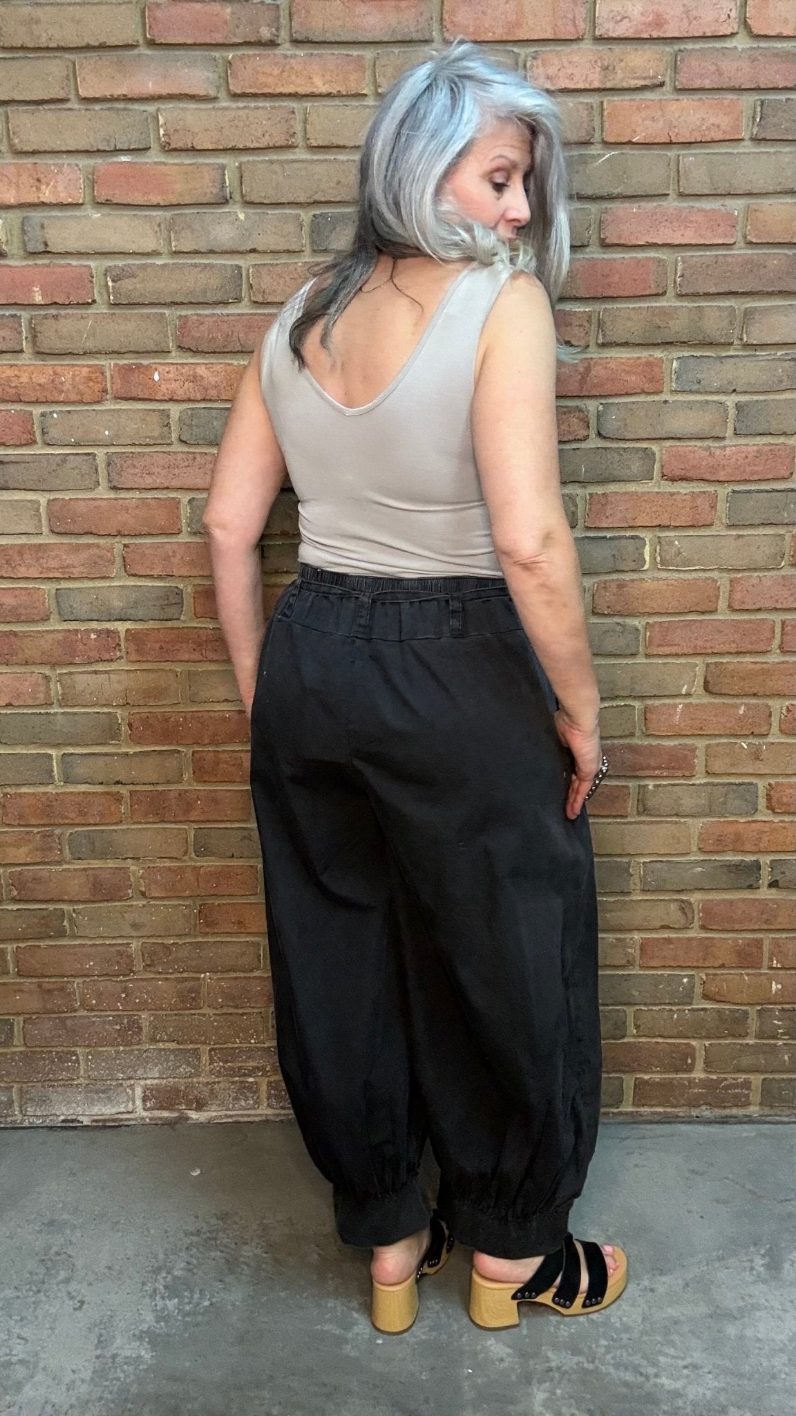 Ash Black Pull On Pant - Vintage Vault Boutique
