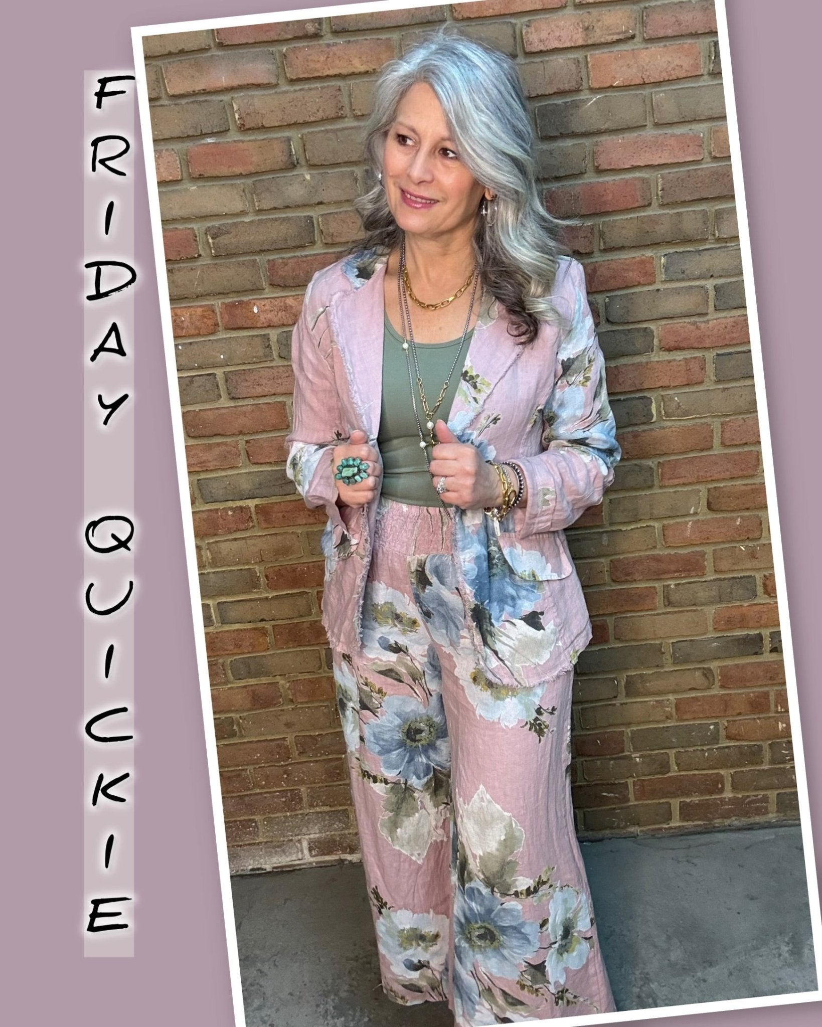 One Button Print Jacket - Vintage Vault Boutique