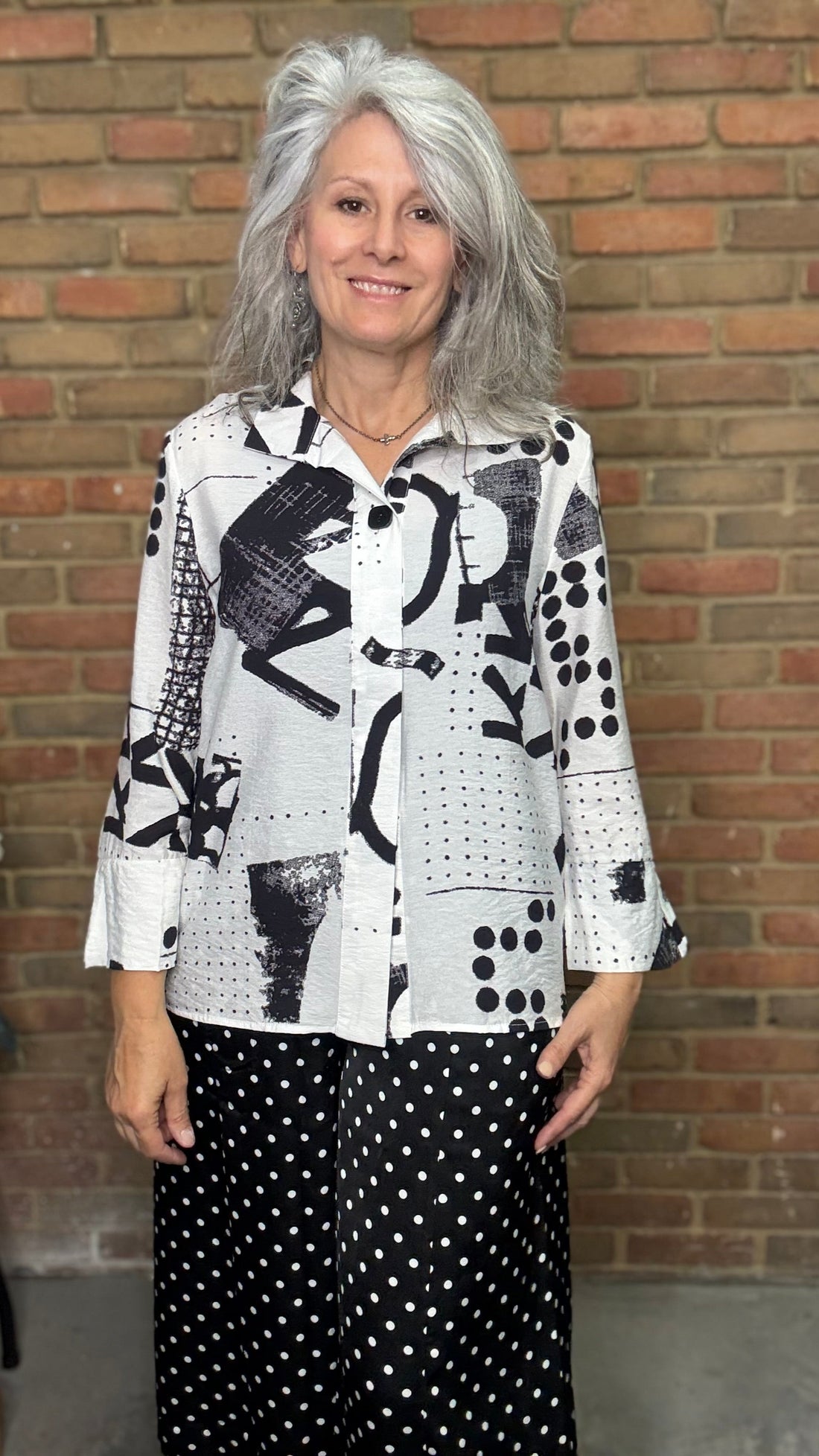 Black &amp; White Short Shirt 