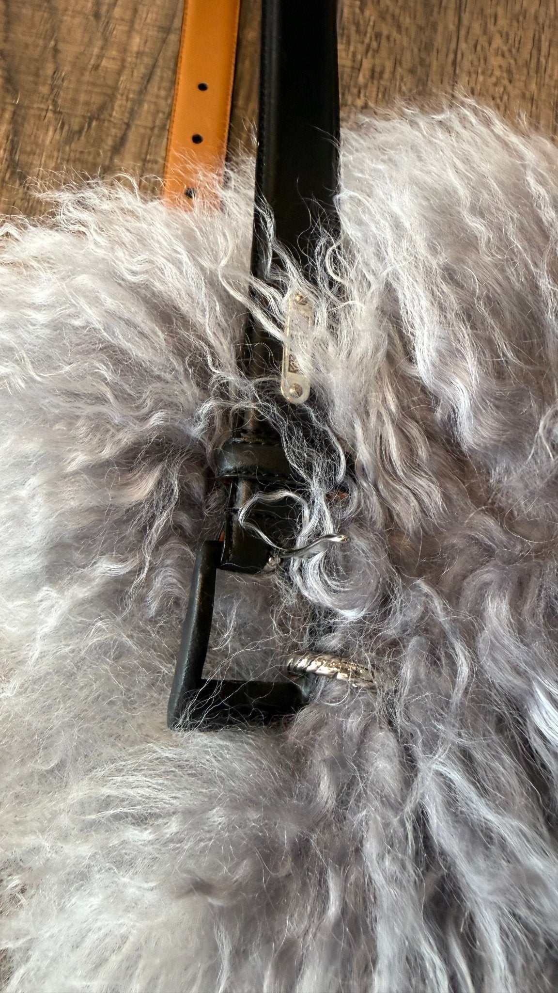 Small Grey Mongolian Hand Bag - Vintage Vault Boutique