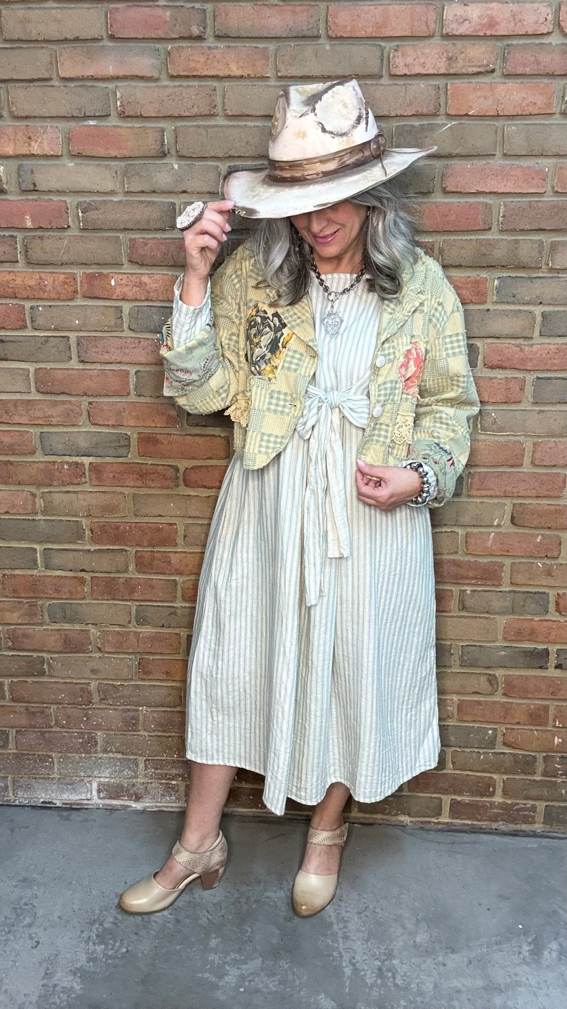 Walis Blue Stripe Dress - Vintage Vault Boutique