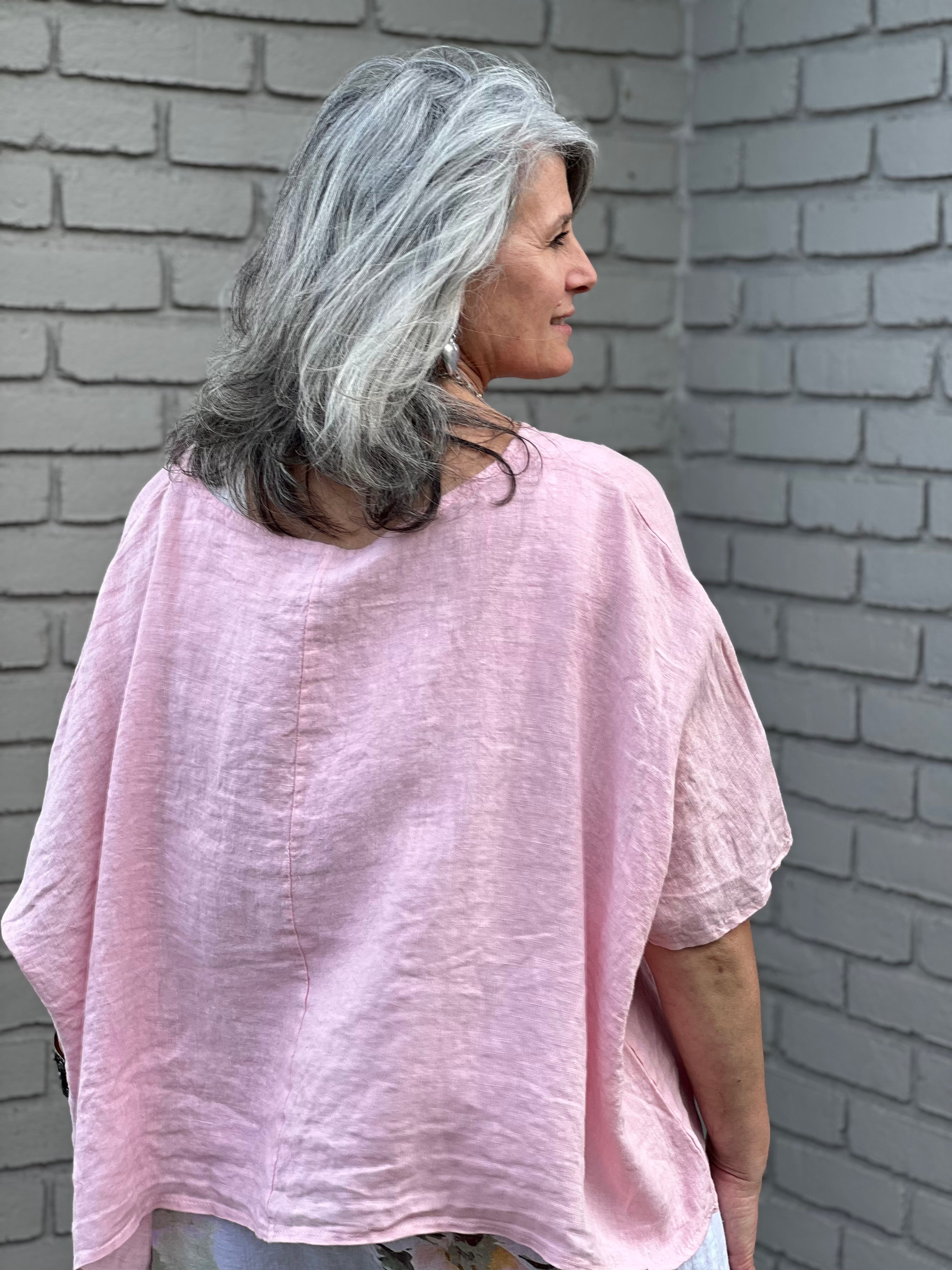 Linen Topper Pink S/M