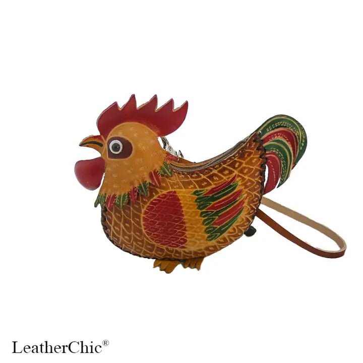 Rooster Wristlet Leather Coin Purse - Vintage Vault Boutique