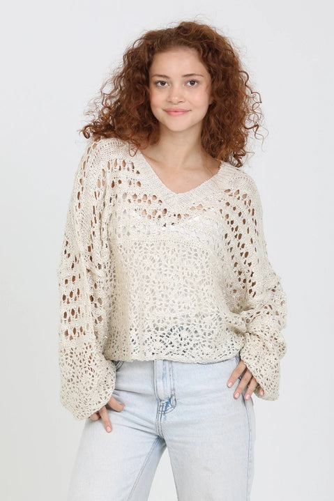 Ivory Open Knit Sweater