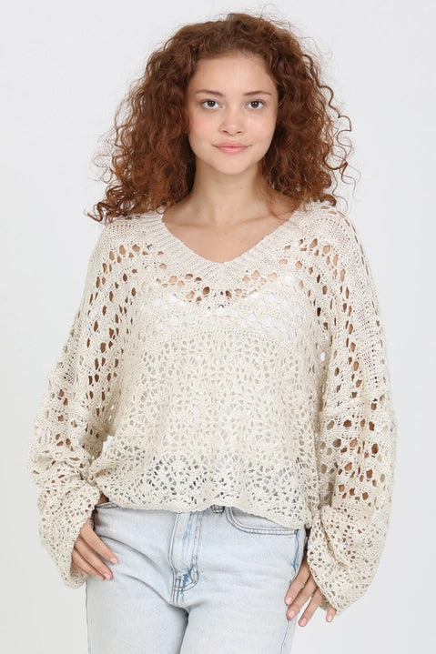 Ivory Open Knit Sweater